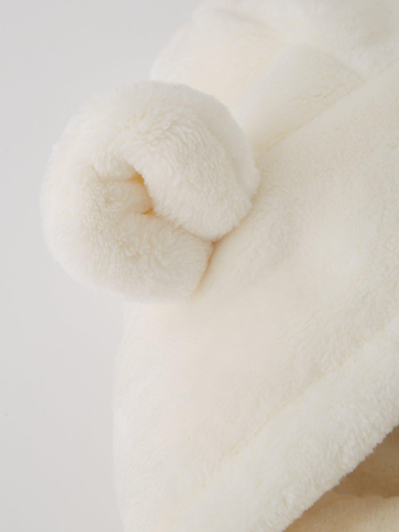 Image 3 of 4 of Mini V by Very Unisex L Lux Fleece Robe With Ears - Cream