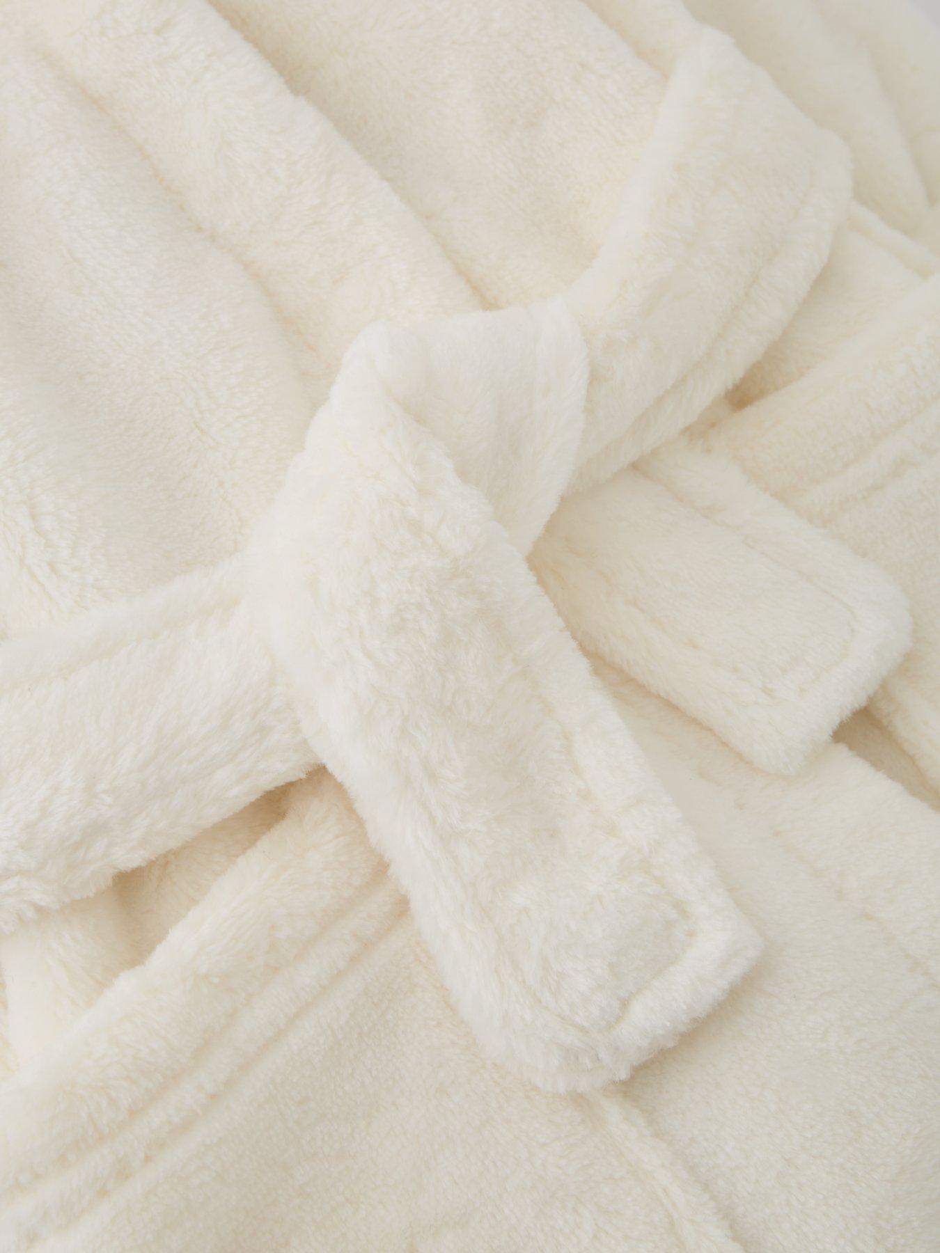Image 4 of 4 of Mini V by Very Unisex L Lux Fleece Robe With Ears - Cream