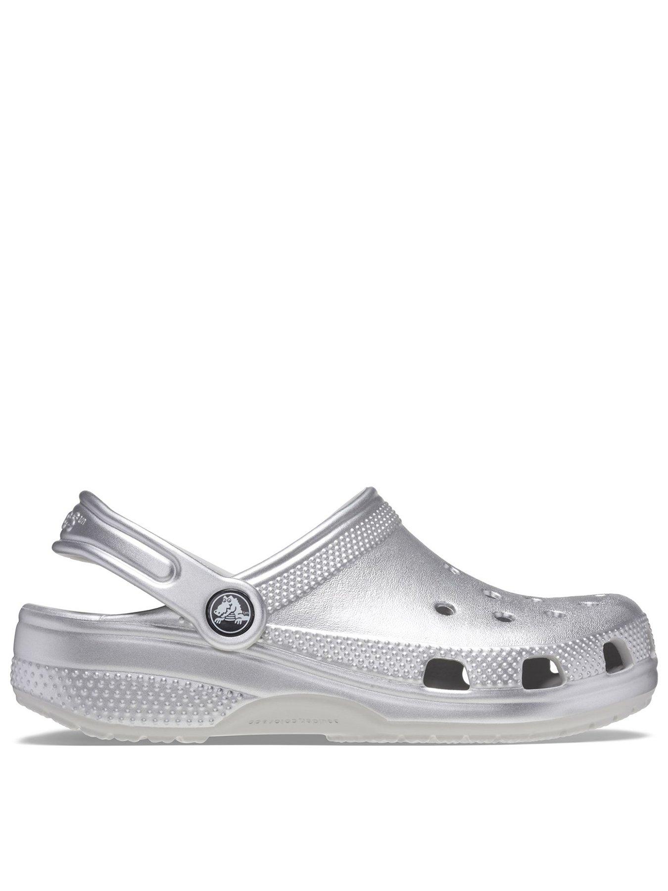 Crocs Kids Classic Clog Graphics Sandal Silver