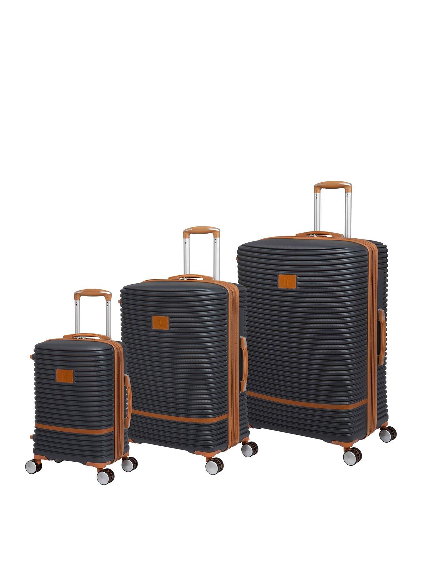Image of it Luggage Replicating 3 Piece Charcoal Expandable Suitcase Set