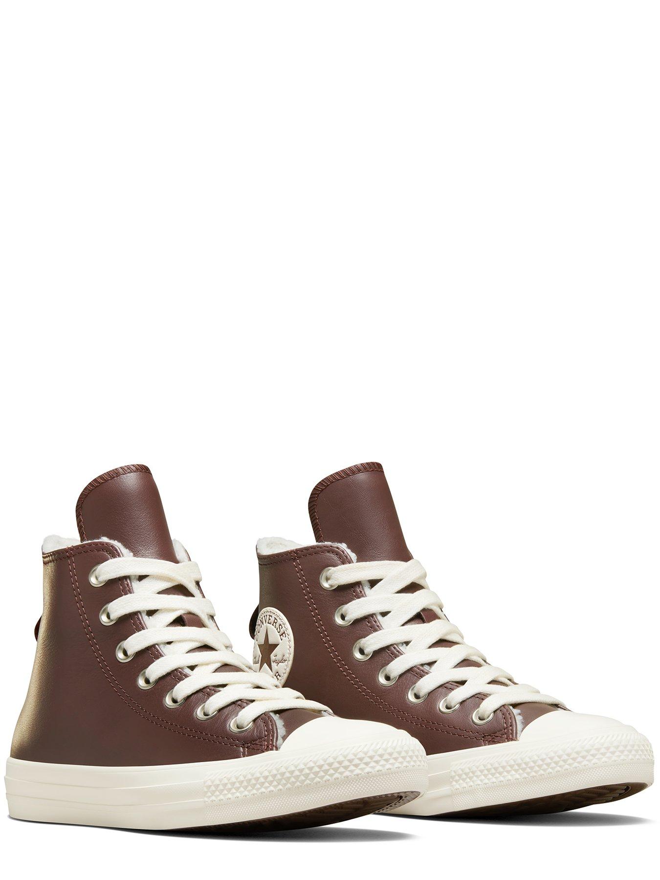 Converse mens hotsell brown leather hi-tops