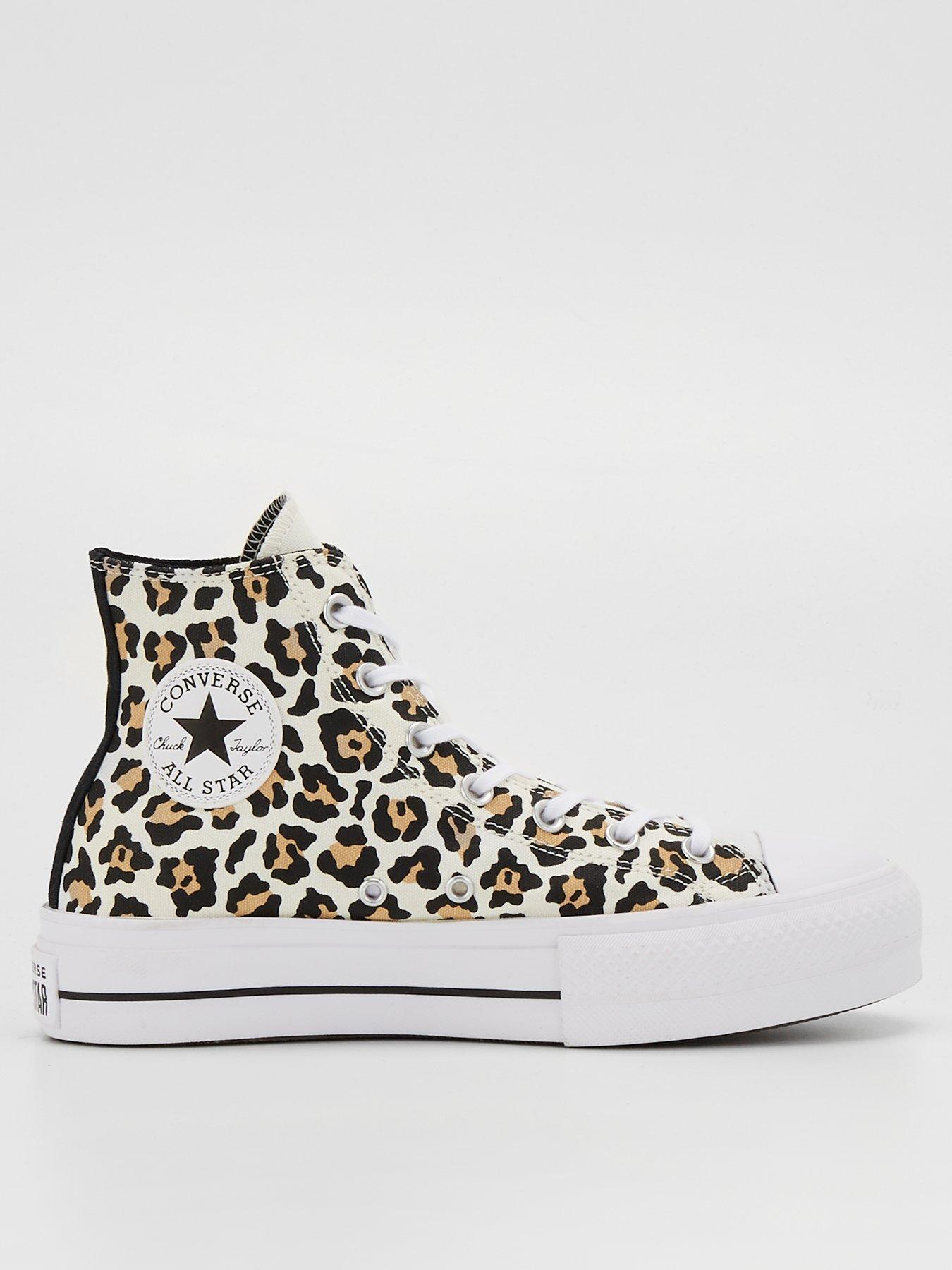 Black and 2024 leopard print converse