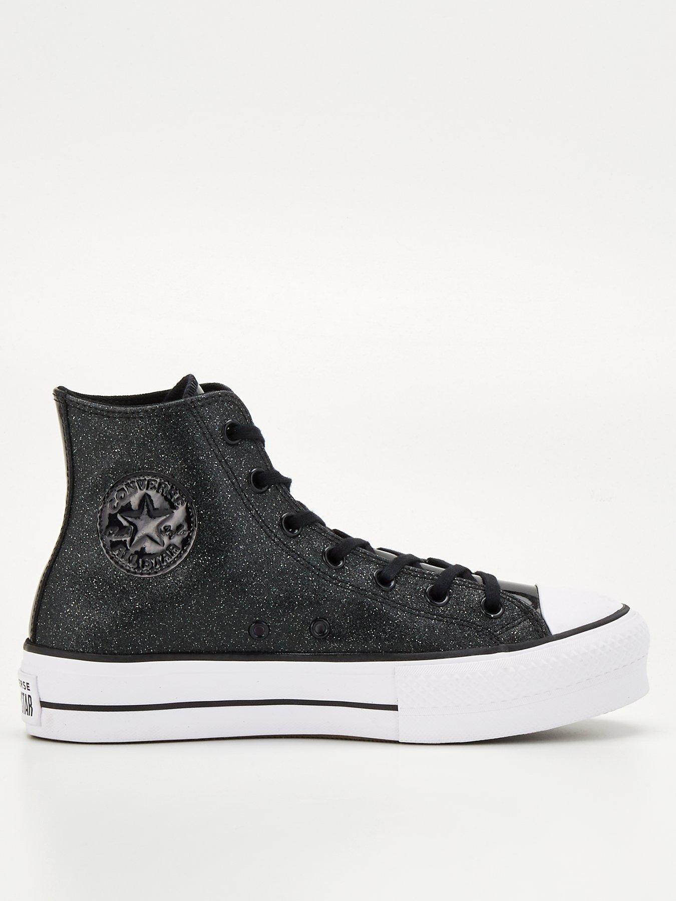 Black sparkle high outlet top converse