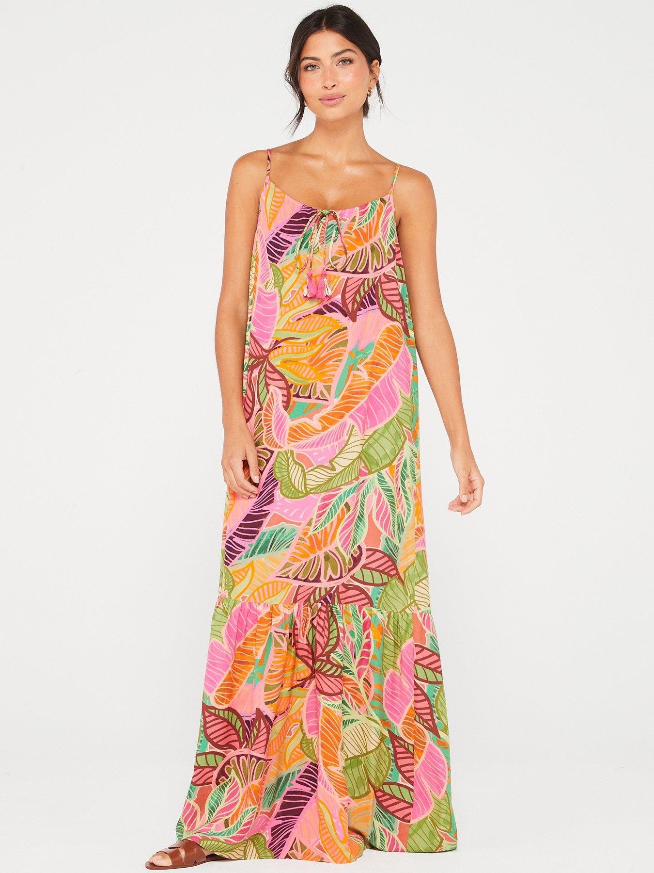 v-by-very-strappy-tassel-detail-beach-maxi-dress-bright-printfront