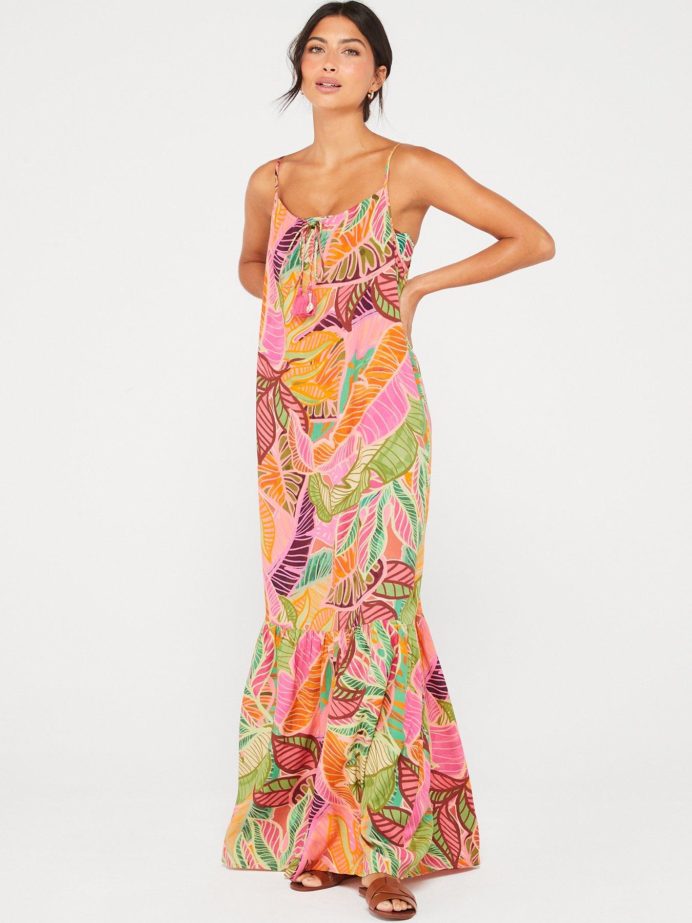 v-by-very-strappy-tassel-detail-beach-maxi-dress-bright-printback