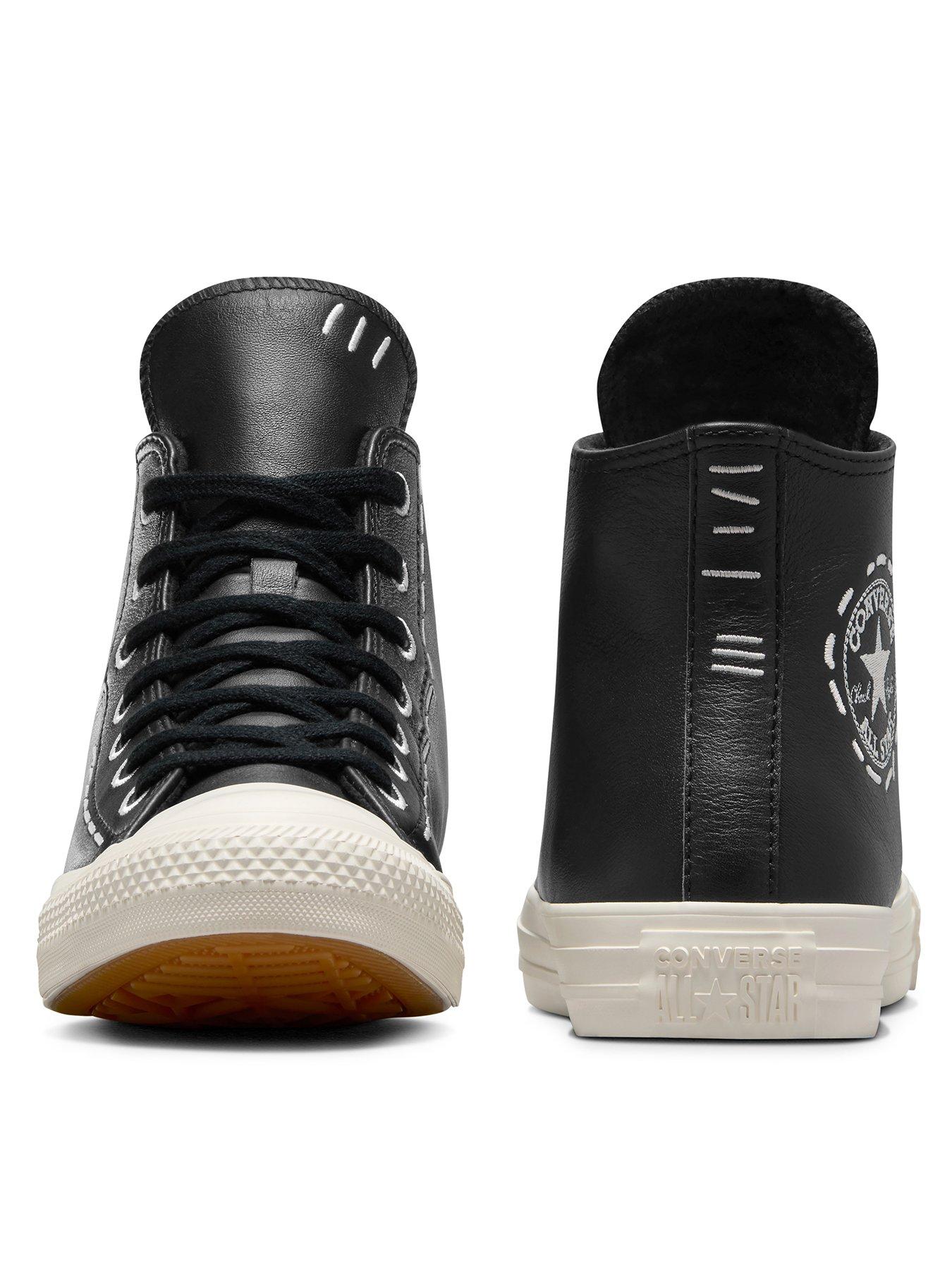 Leather high 2024 top trainers