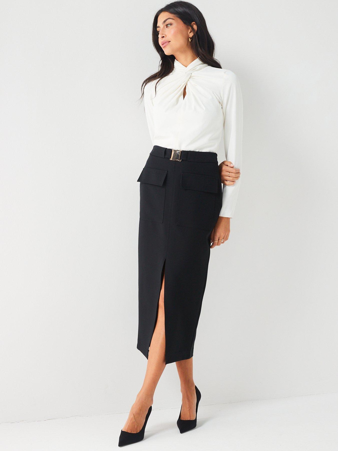 v-by-very-utility-midi-skirt-blackdetail