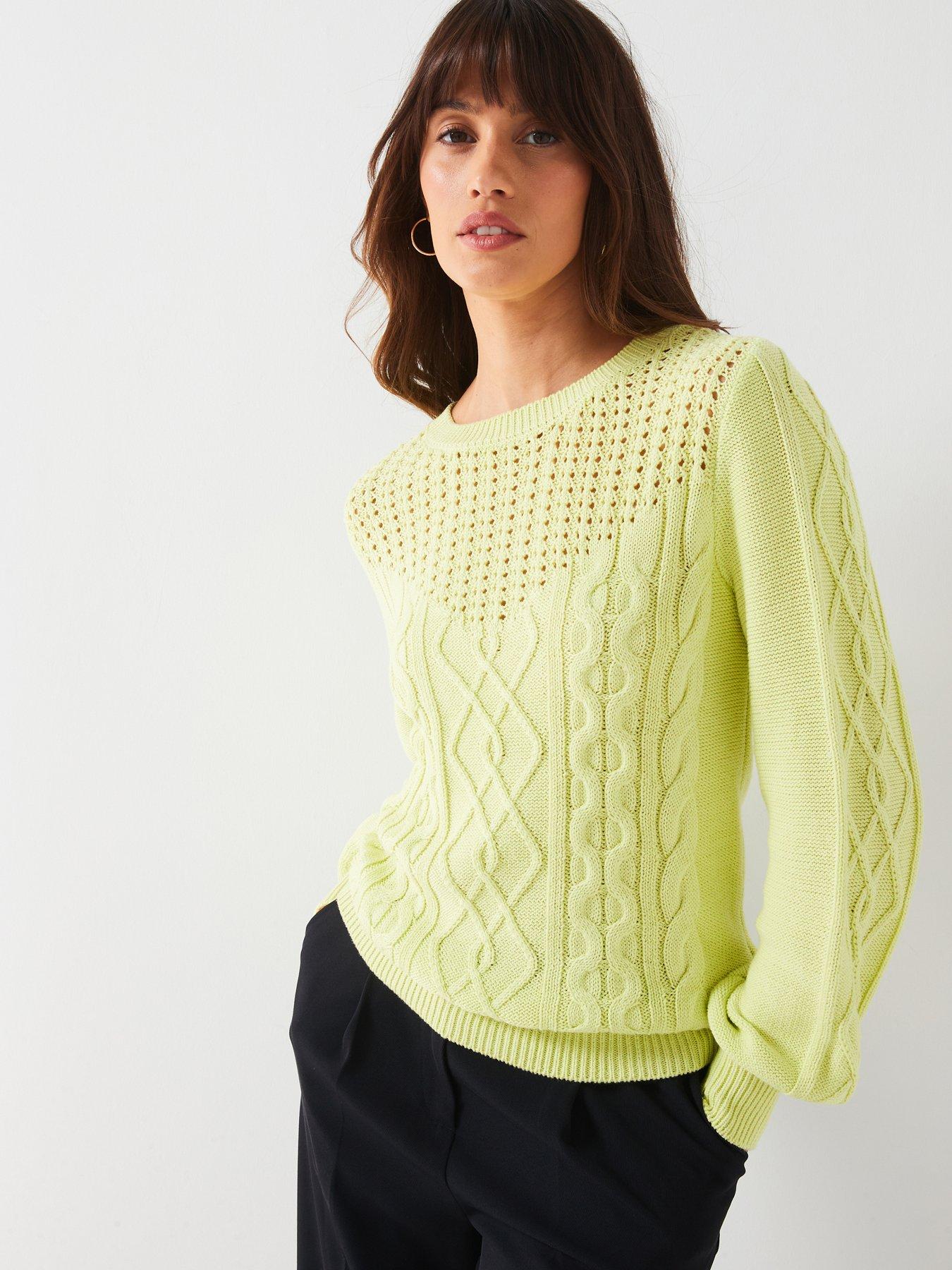 v-by-very-mixed-cable-crew-neck-jumper-lime