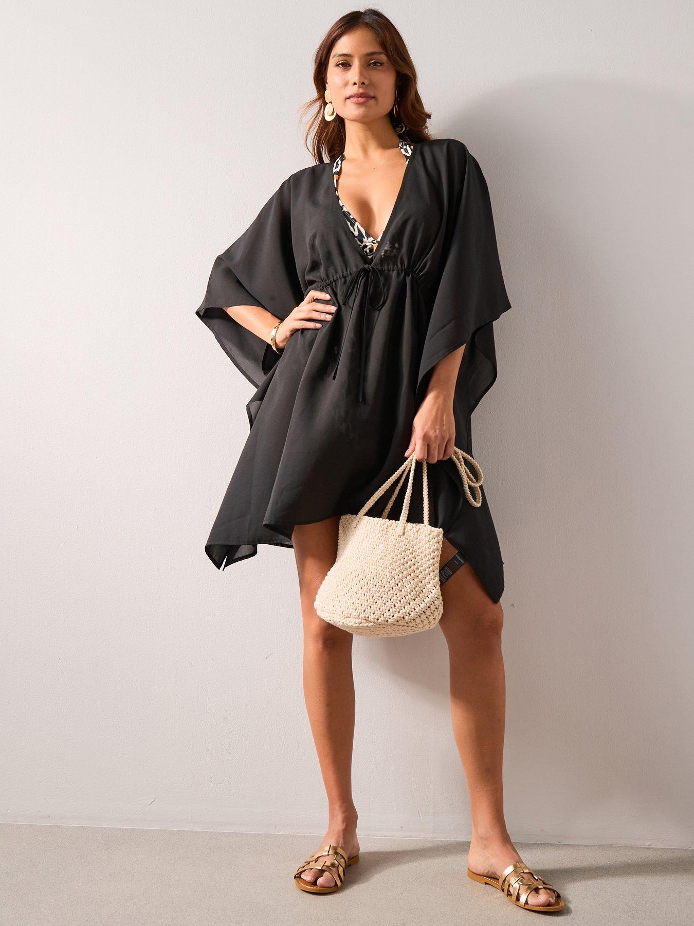 Image 1 of 7 of V by Very Tie Waist Short Kaftan