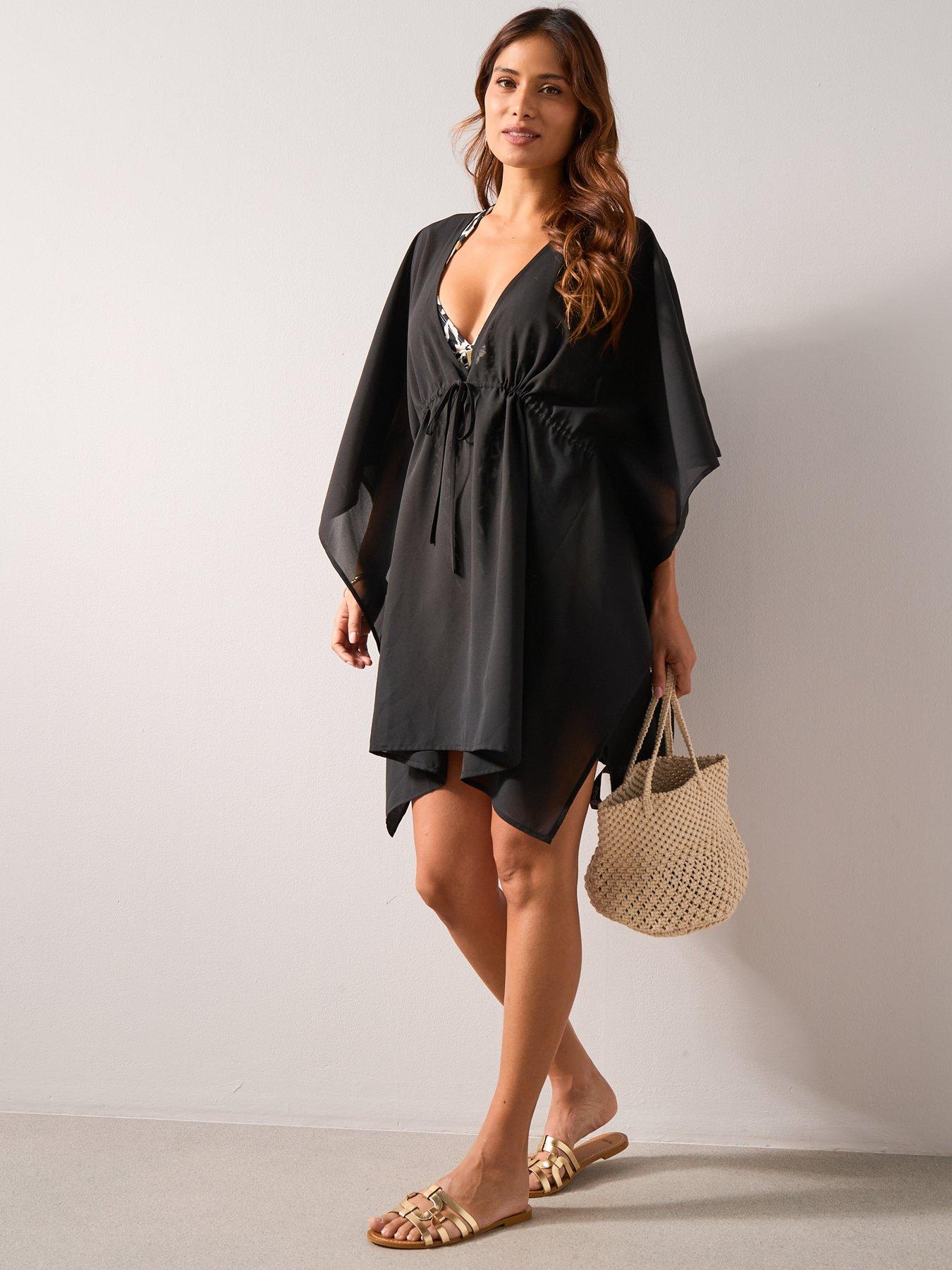 Image 3 of 7 of V by Very Tie Waist Short Kaftan