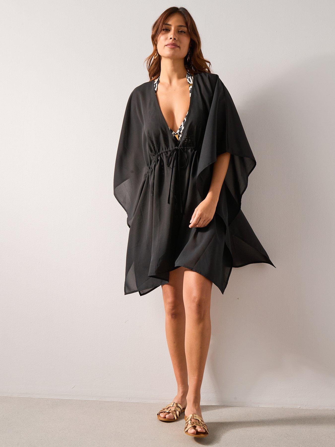 Image 6 of 7 of V by Very Tie Waist Short Kaftan