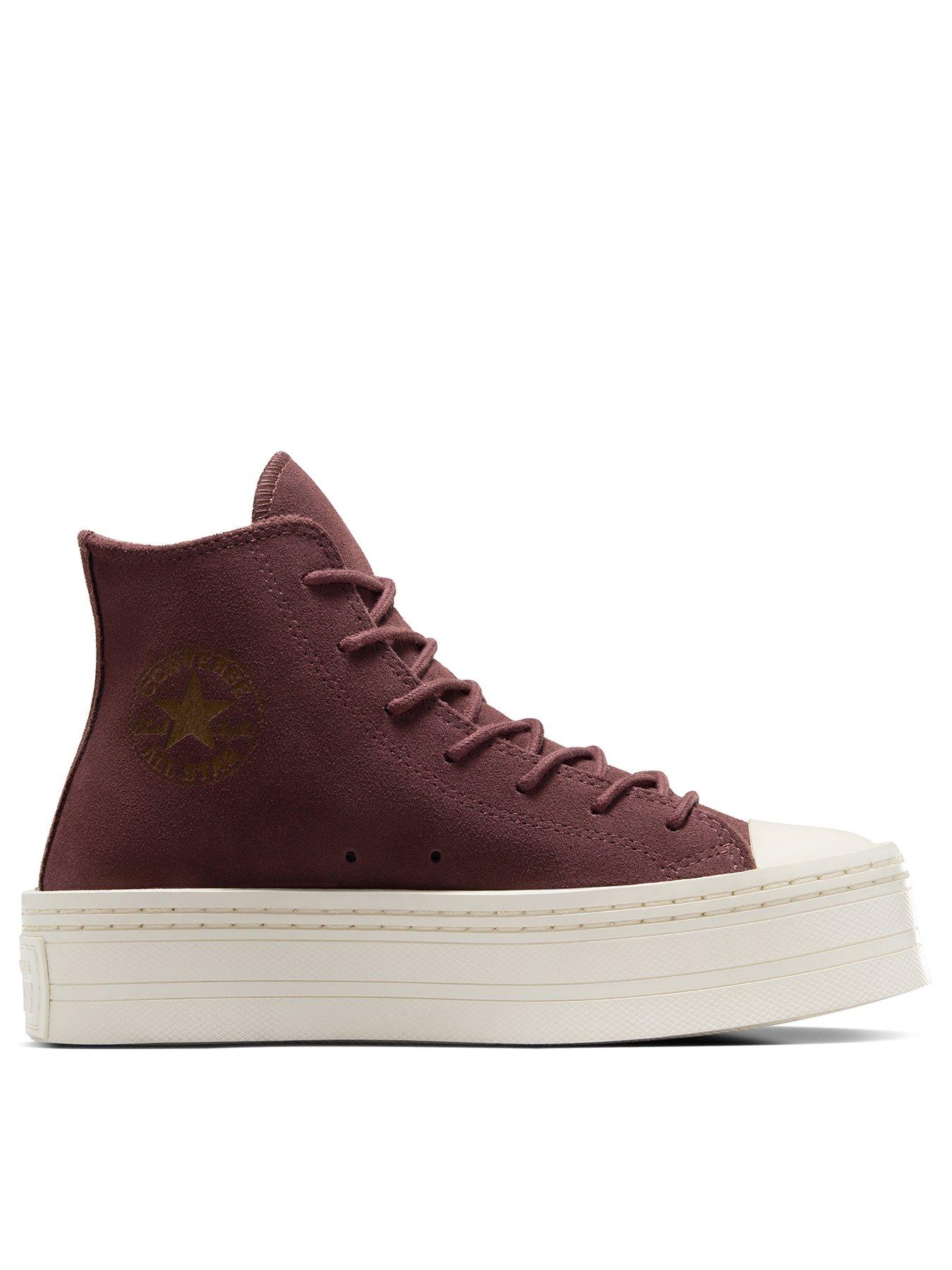 converse-chuck-taylor-all-star-suede-modern-lift-trainers-dark-redfront
