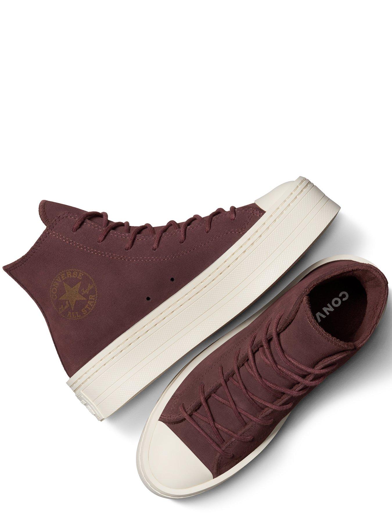 converse-chuck-taylor-all-star-suede-modern-lift-trainers-dark-redoutfit
