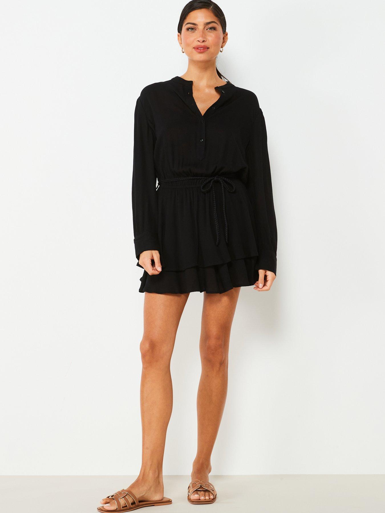 v-by-very-crinkle-belted-long-sleeve-dress--nbspblackback