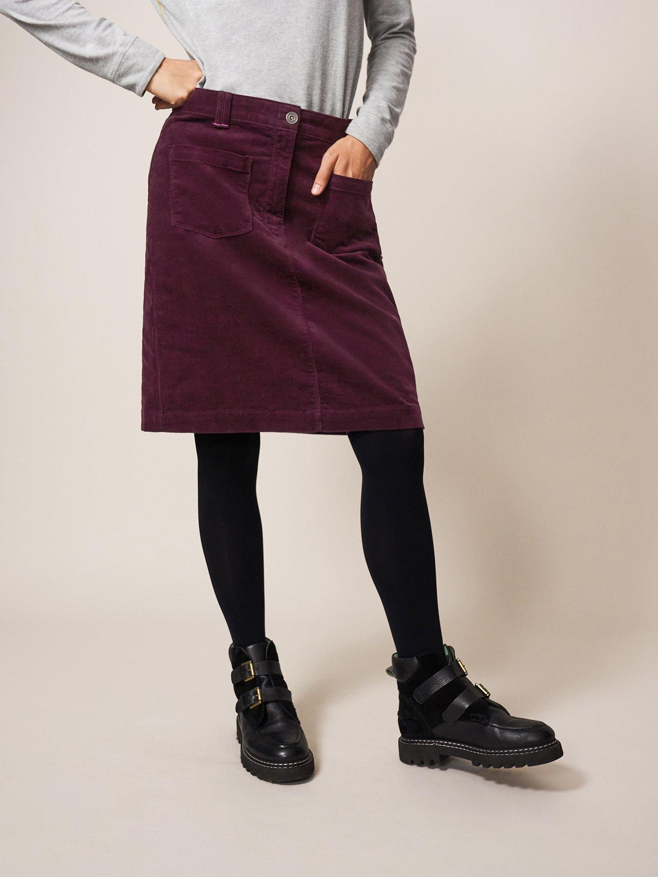 Maroon cord clearance skirt