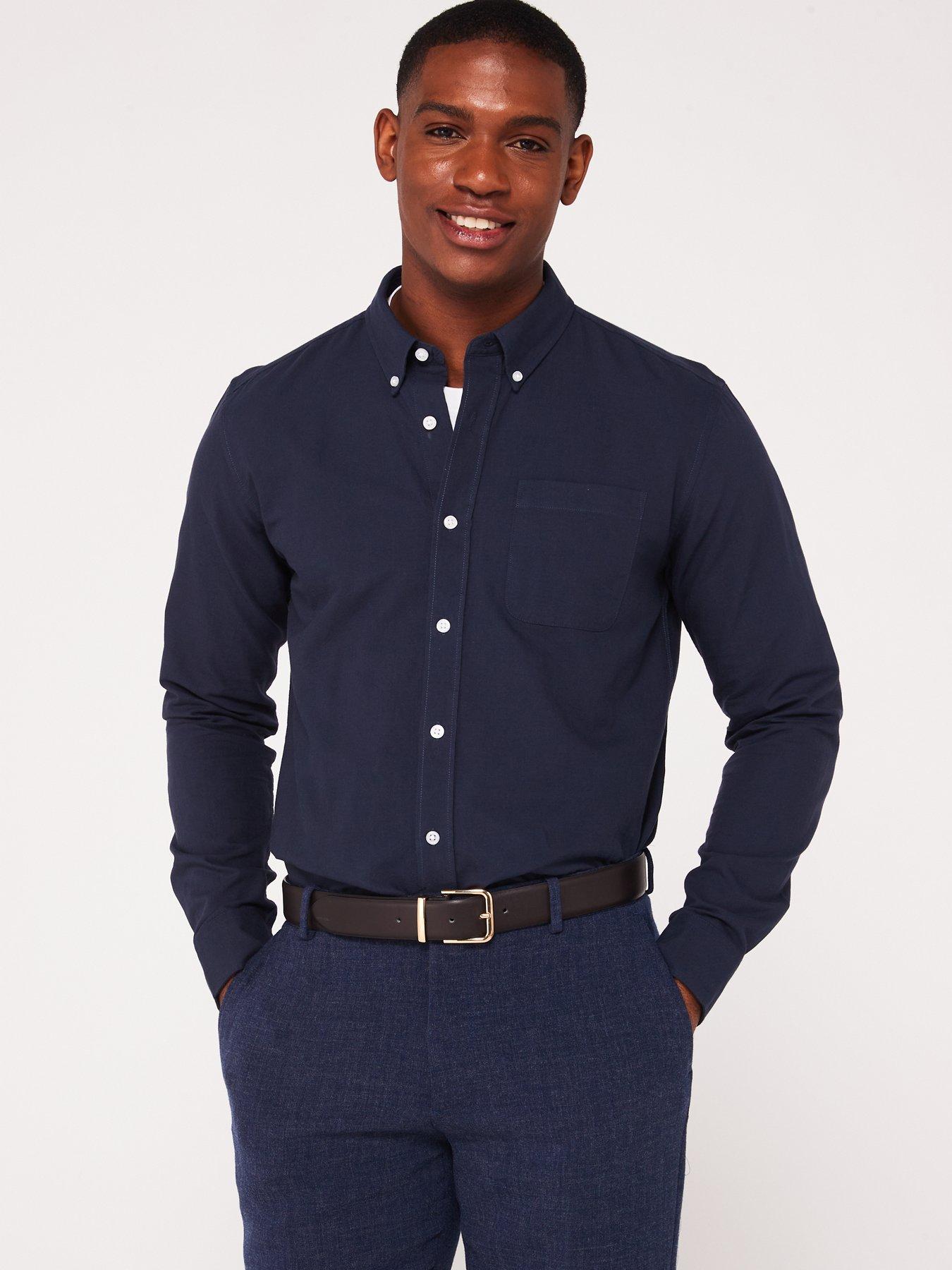 everyday-long-sleeve-button-down-oxford-shirt-navyoutfit