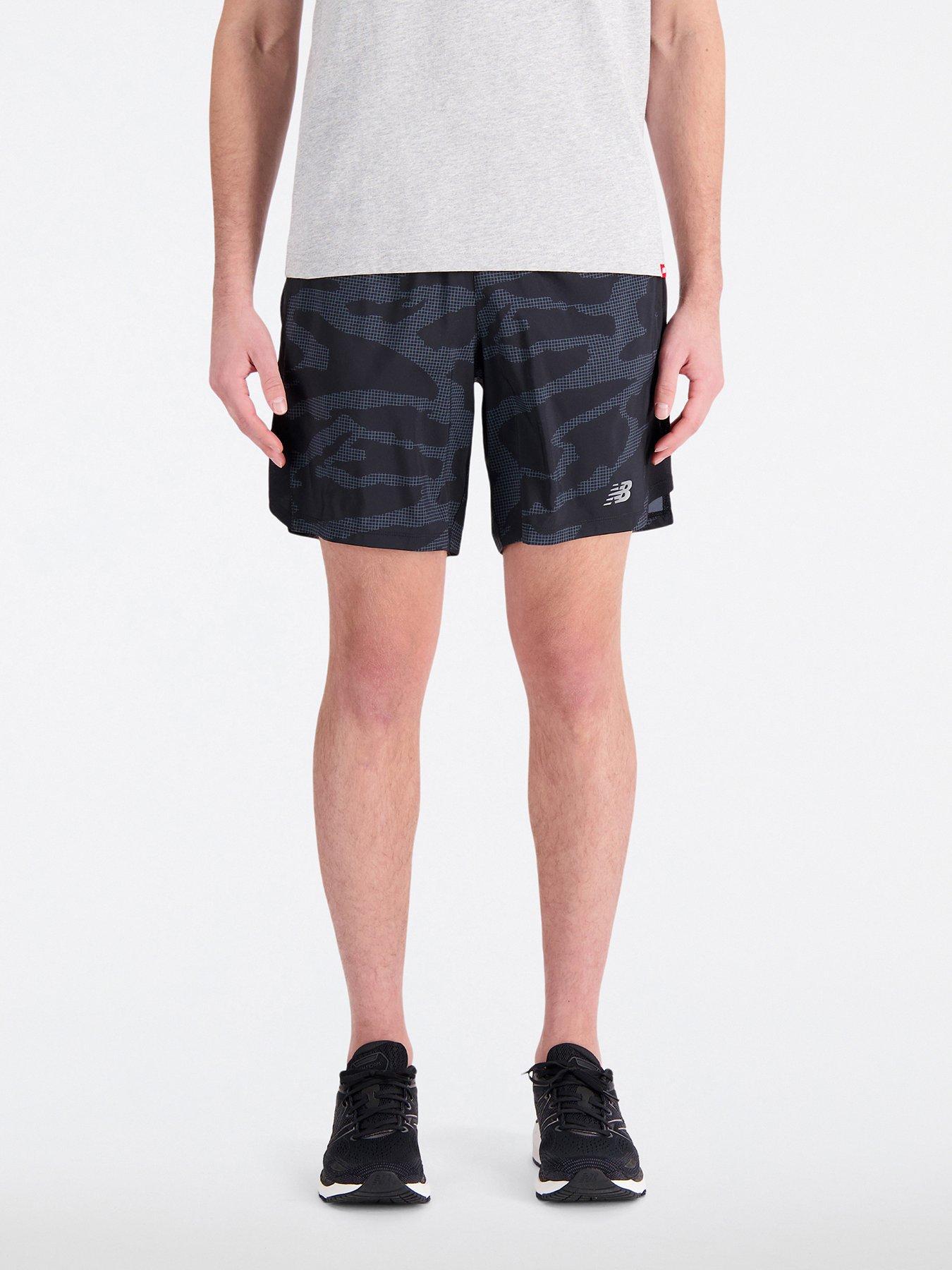 Mens Running Printed Accelerate 7 Inch Shorts Black