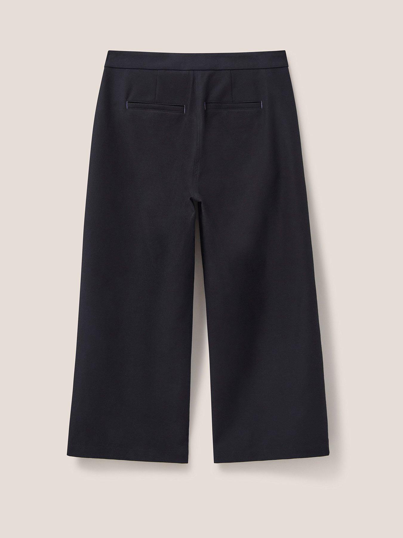 Image 2 of 6 of White Stuff Belle Wide Leg Cropped Trouser - Black