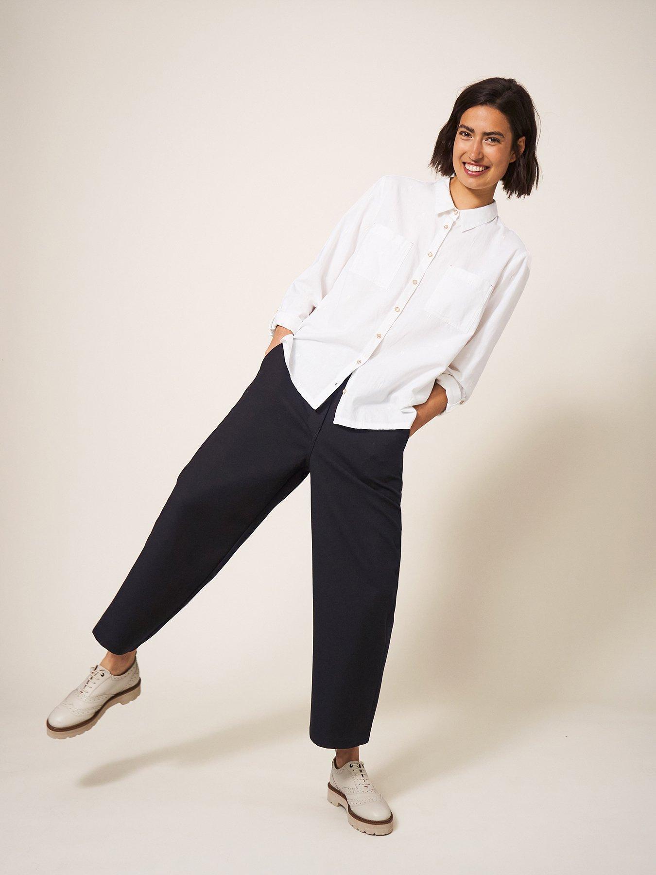 Image 4 of 6 of White Stuff Belle Wide Leg Cropped Trouser - Black