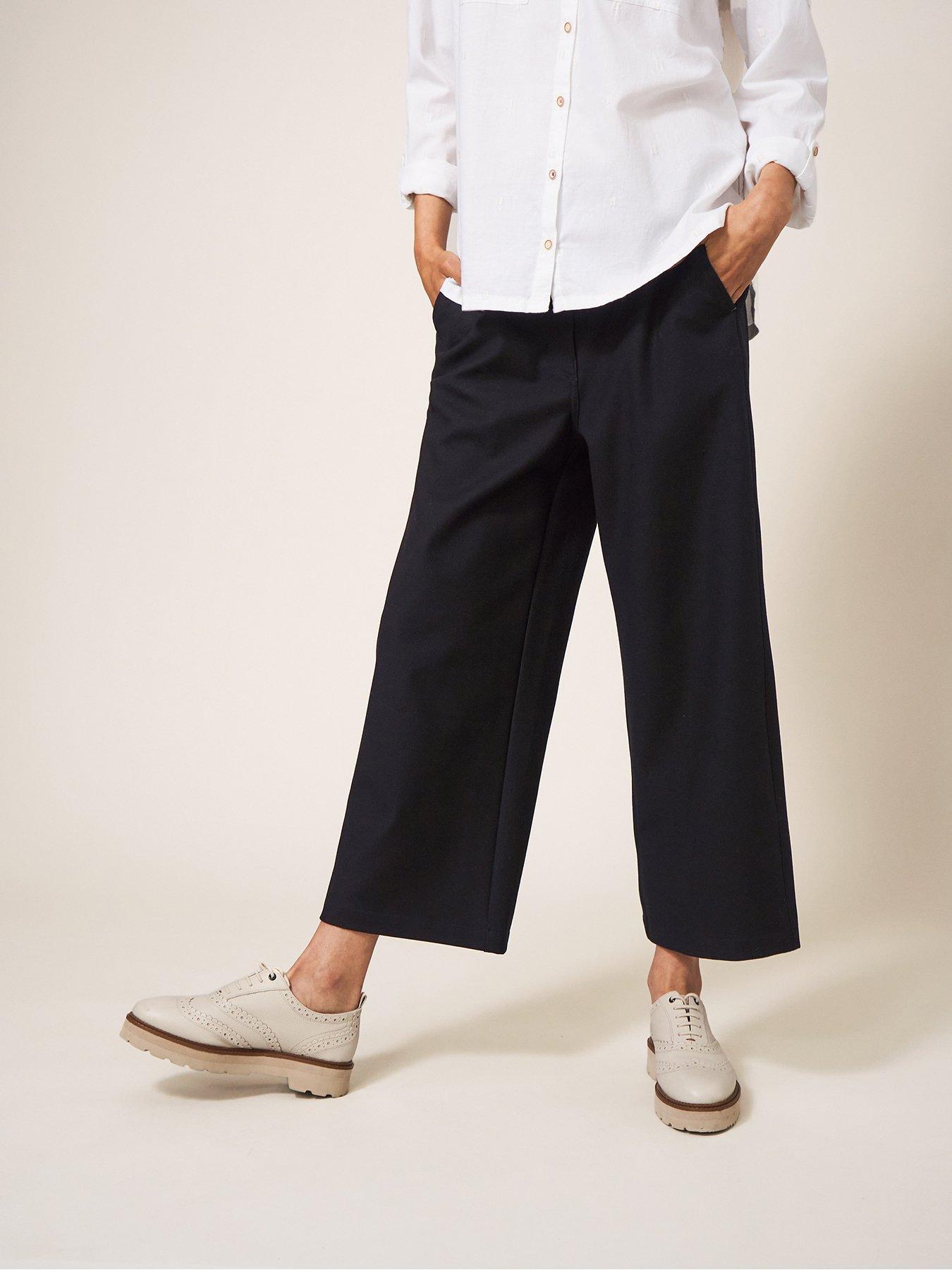 Image 6 of 6 of White Stuff Belle Wide Leg Cropped Trouser - Black