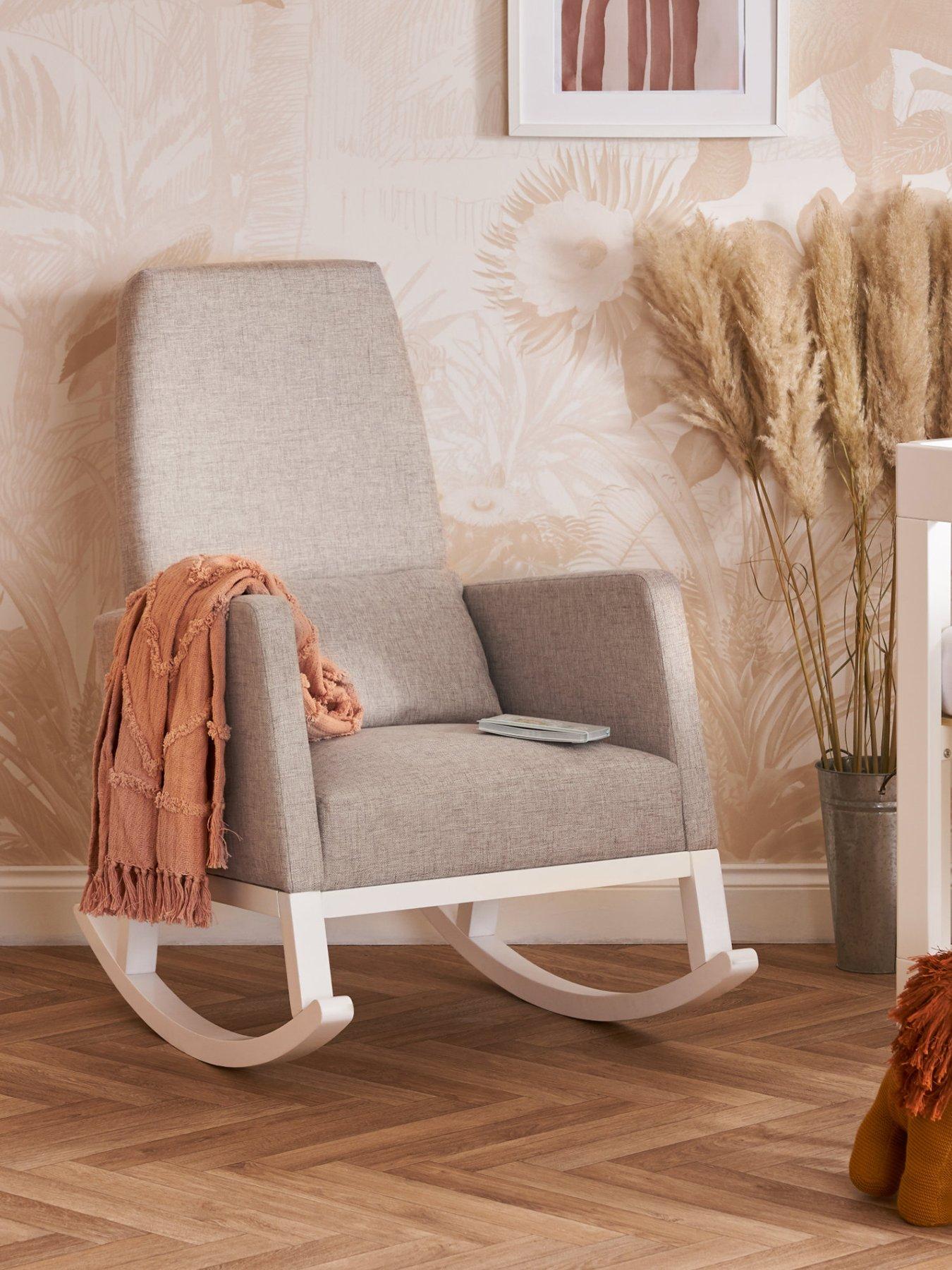 undefined High Back Rocking Chair  - Silver