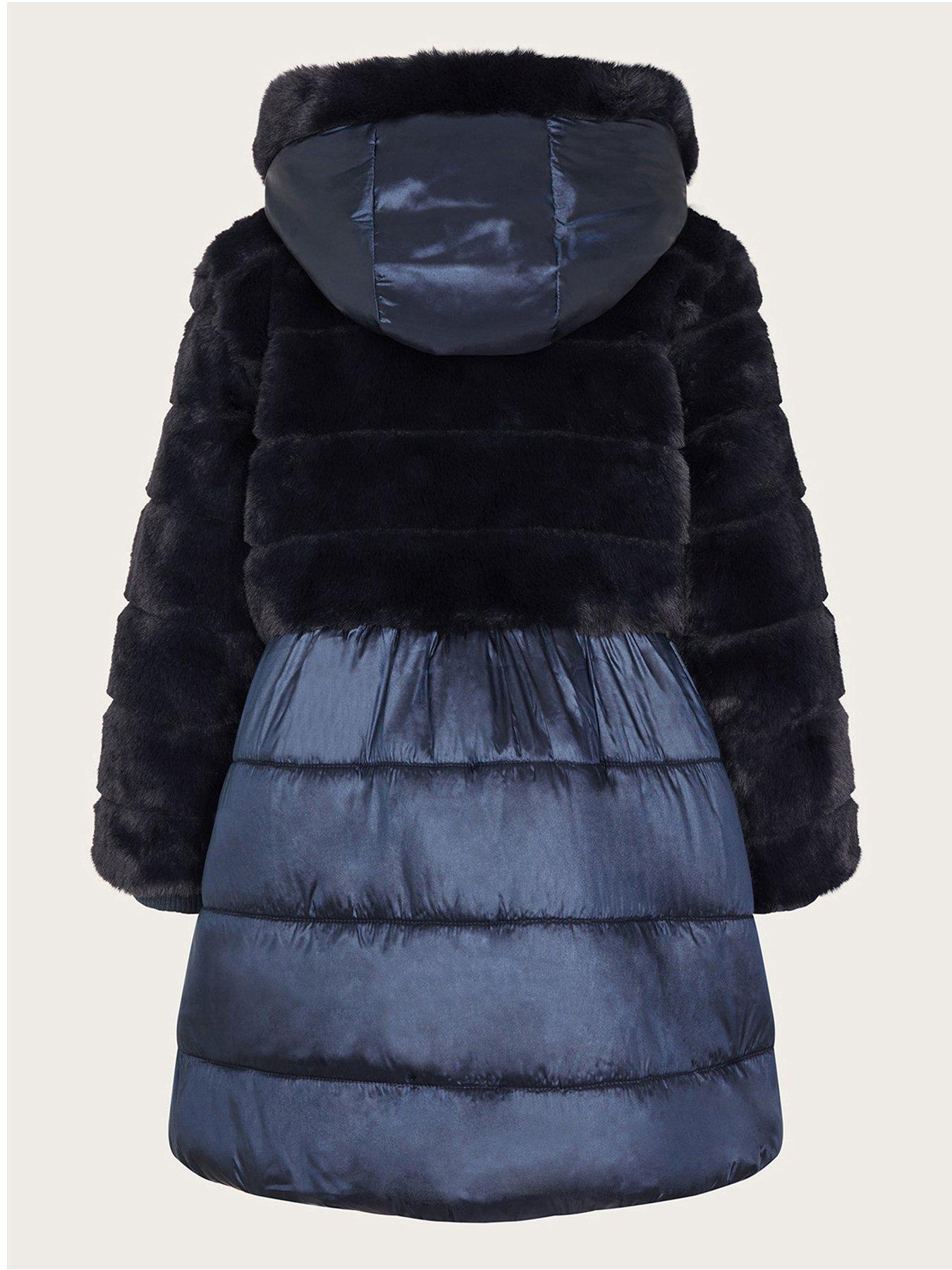 Navy coat cheap with fur hood