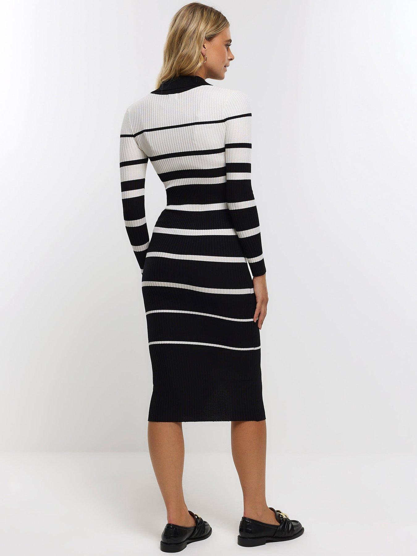 river-island-polo-striped-midi-dress-monostillFront