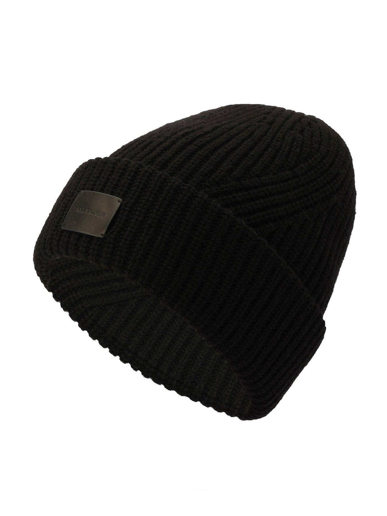 allsaints-travelling-rib-knit-beanie--blackstillFront