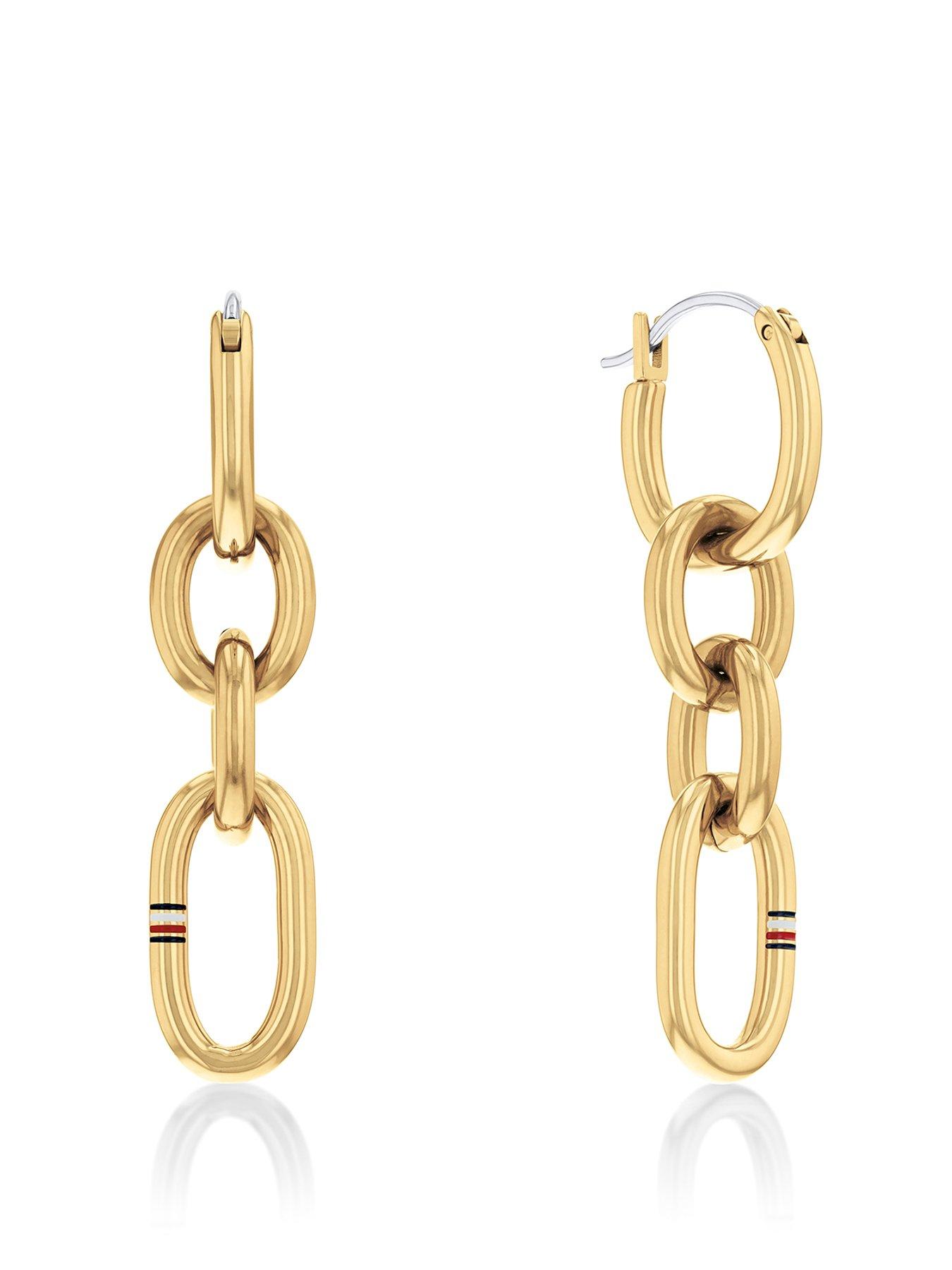 tommy-hilfiger-tommy-hilfiger-womens-gold-plated-link-chain-earrings