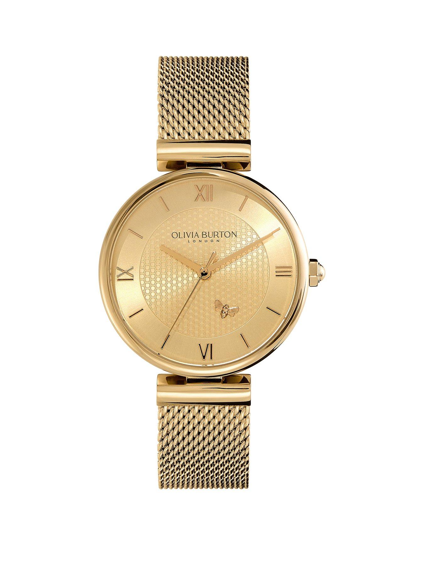 Mesh 2024 gold watch