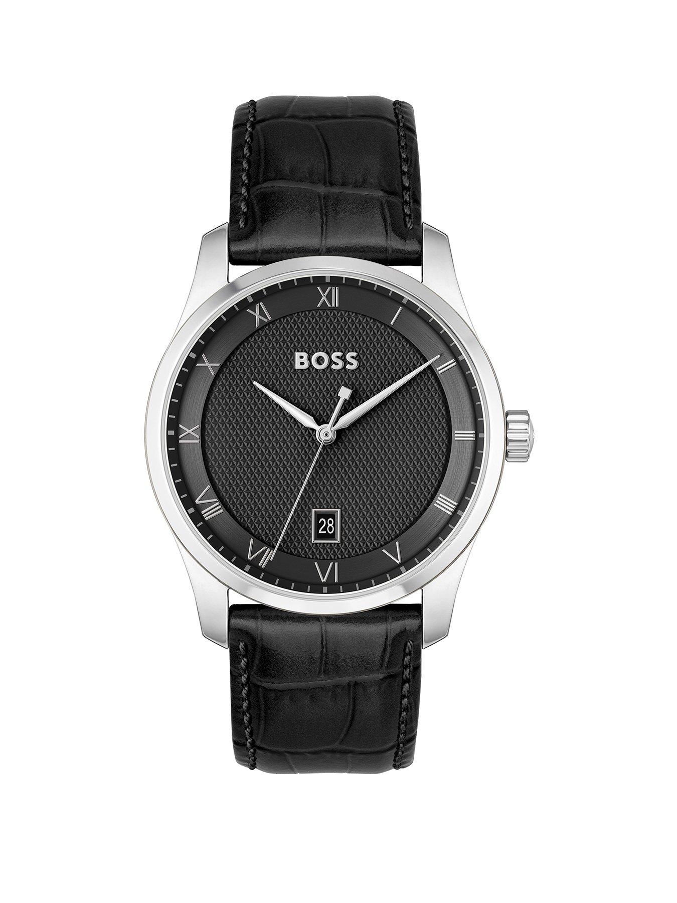 boss-gents-principle-black-leather-strap-watch