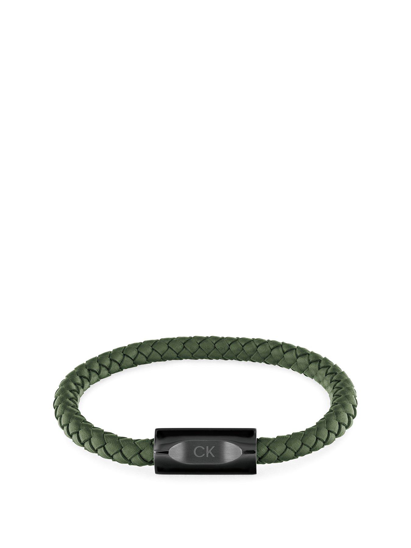 calvin-klein-mens-calvin-klein-black-ip-and-green-leather-bracelet