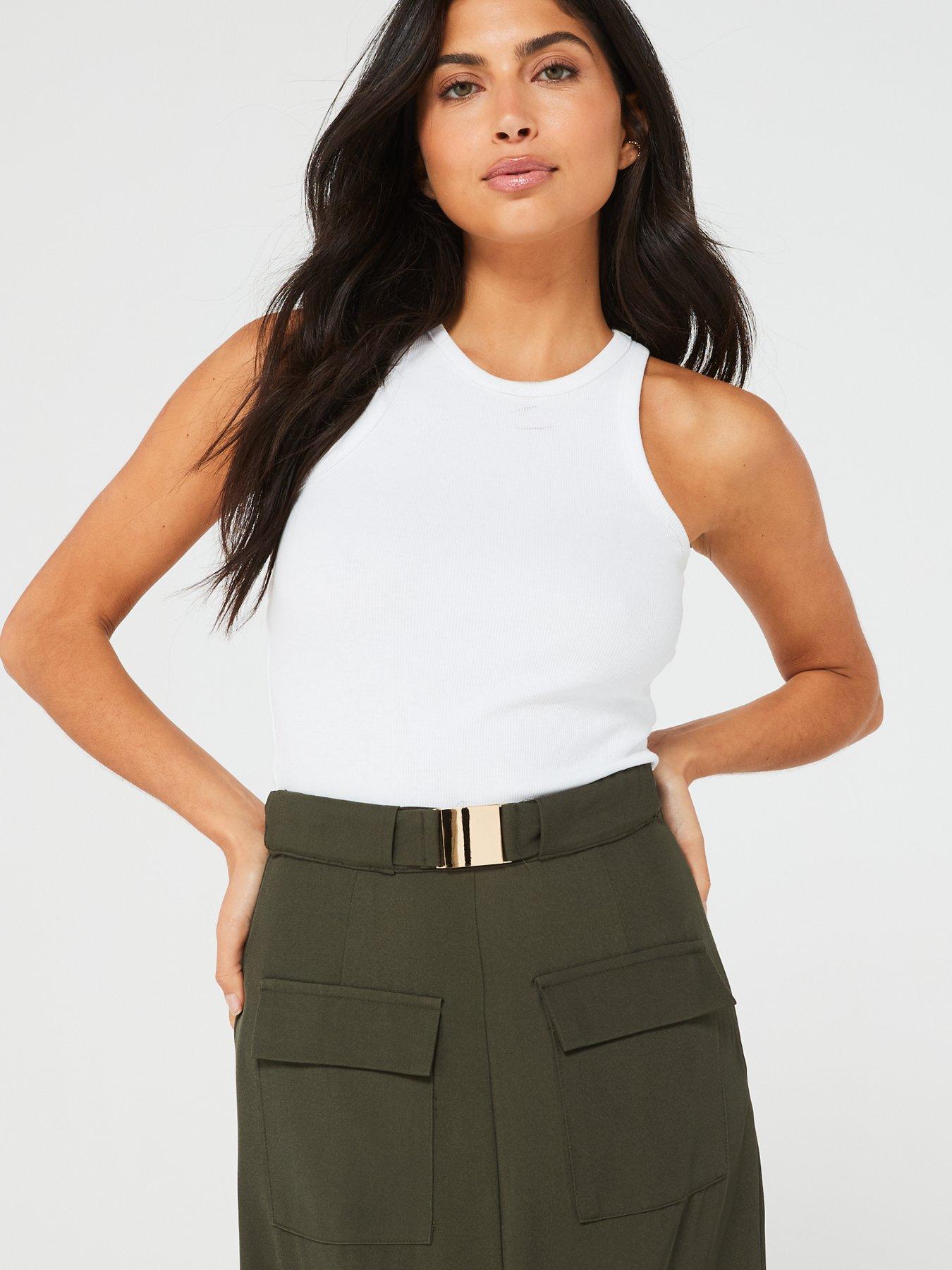 in-the-style-utility-skirt-with-split-khakioutfit