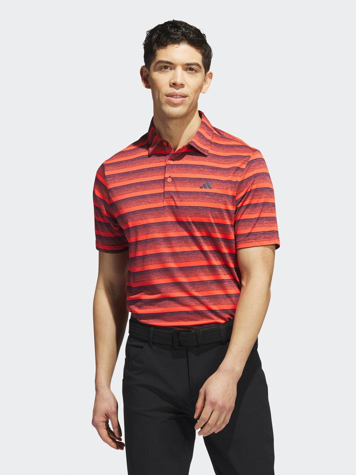 adidas-mens-two-color-stripe-polo-shirt-redfront