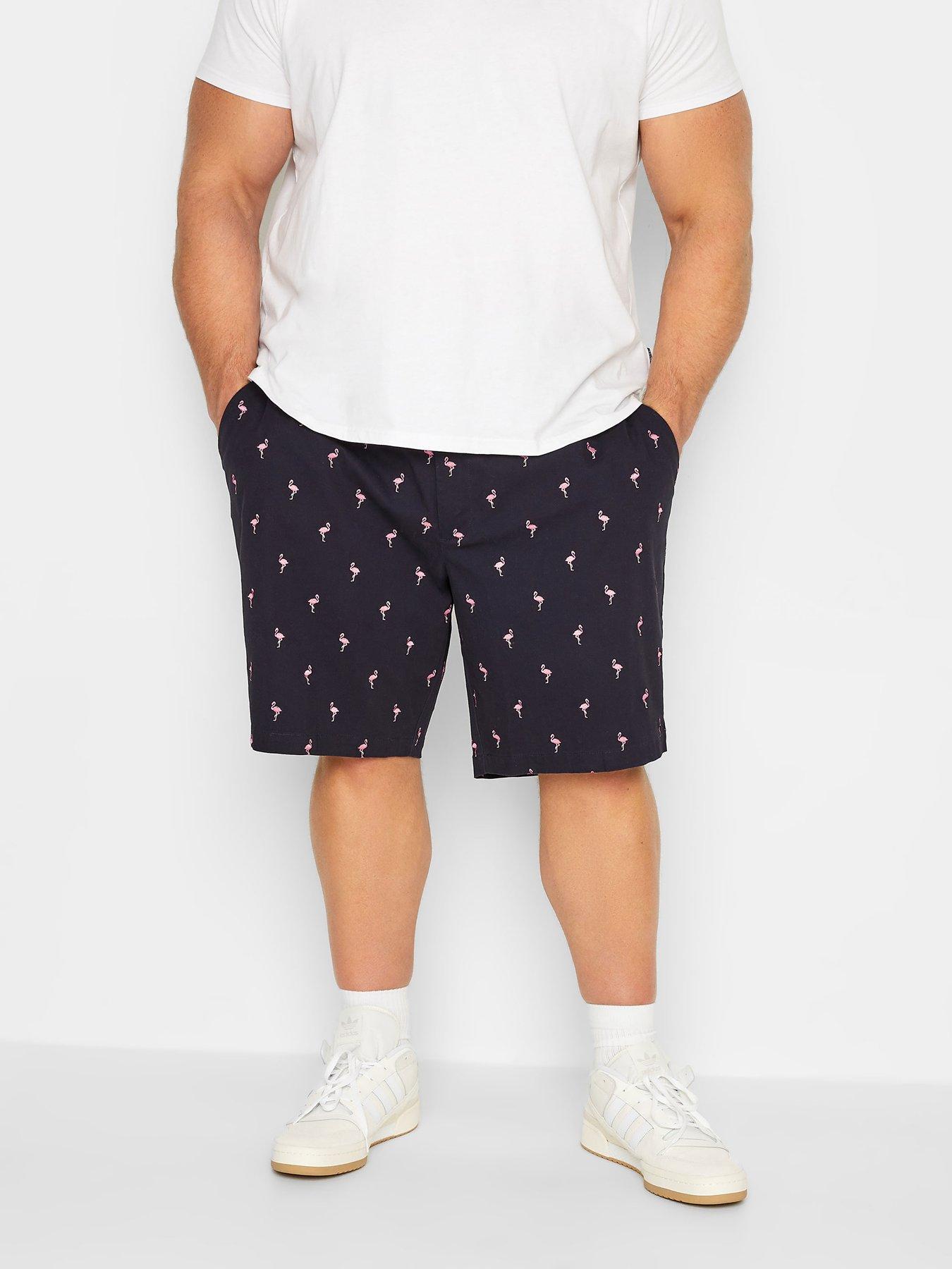 badrhino-badrhino-flamingo-print-shorts