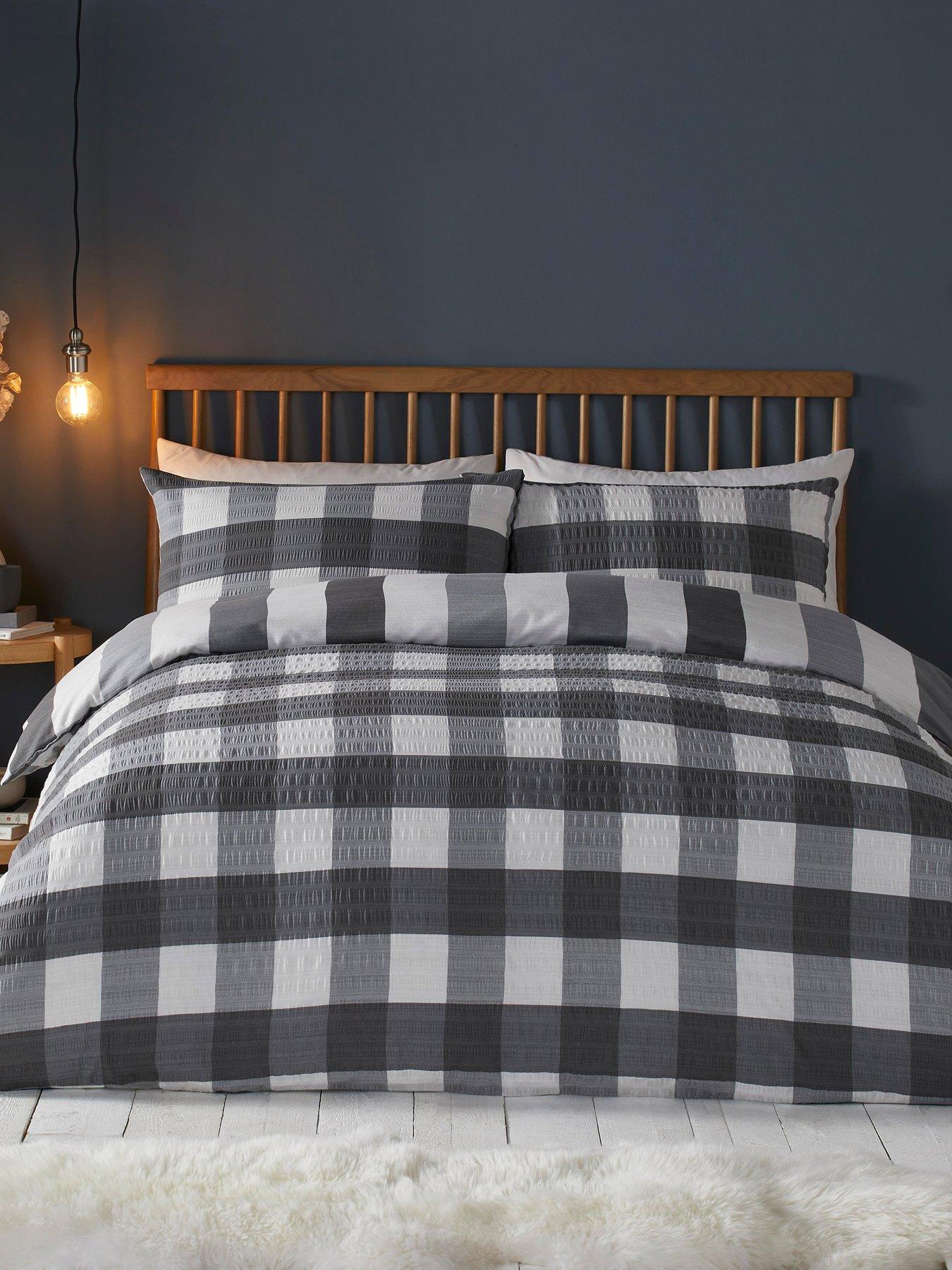 fusion-gingham-seersucker-duvet-covernbspset-charcoal