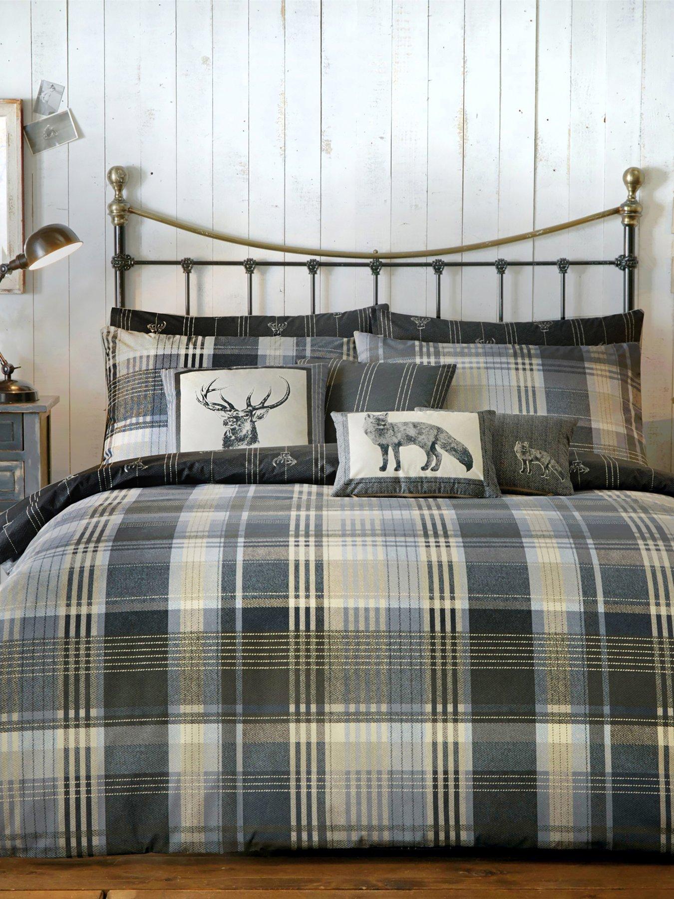 Dreams & Drapes Connolly Check 100% Brushed Cotton Duvet Cover Set