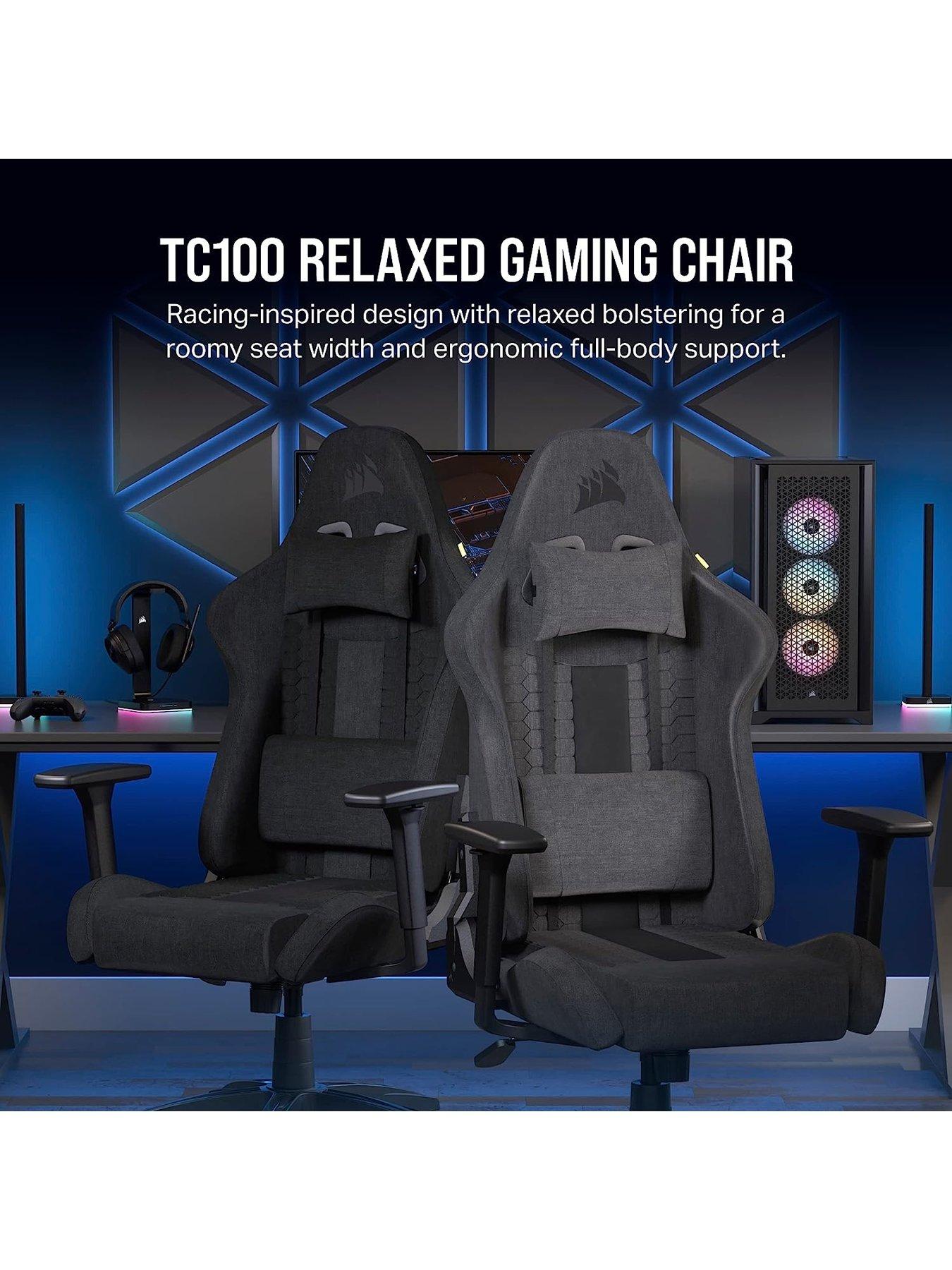 corsair-tc100-relaxed-gaming-chairnbsp--fabric-blackstillFront