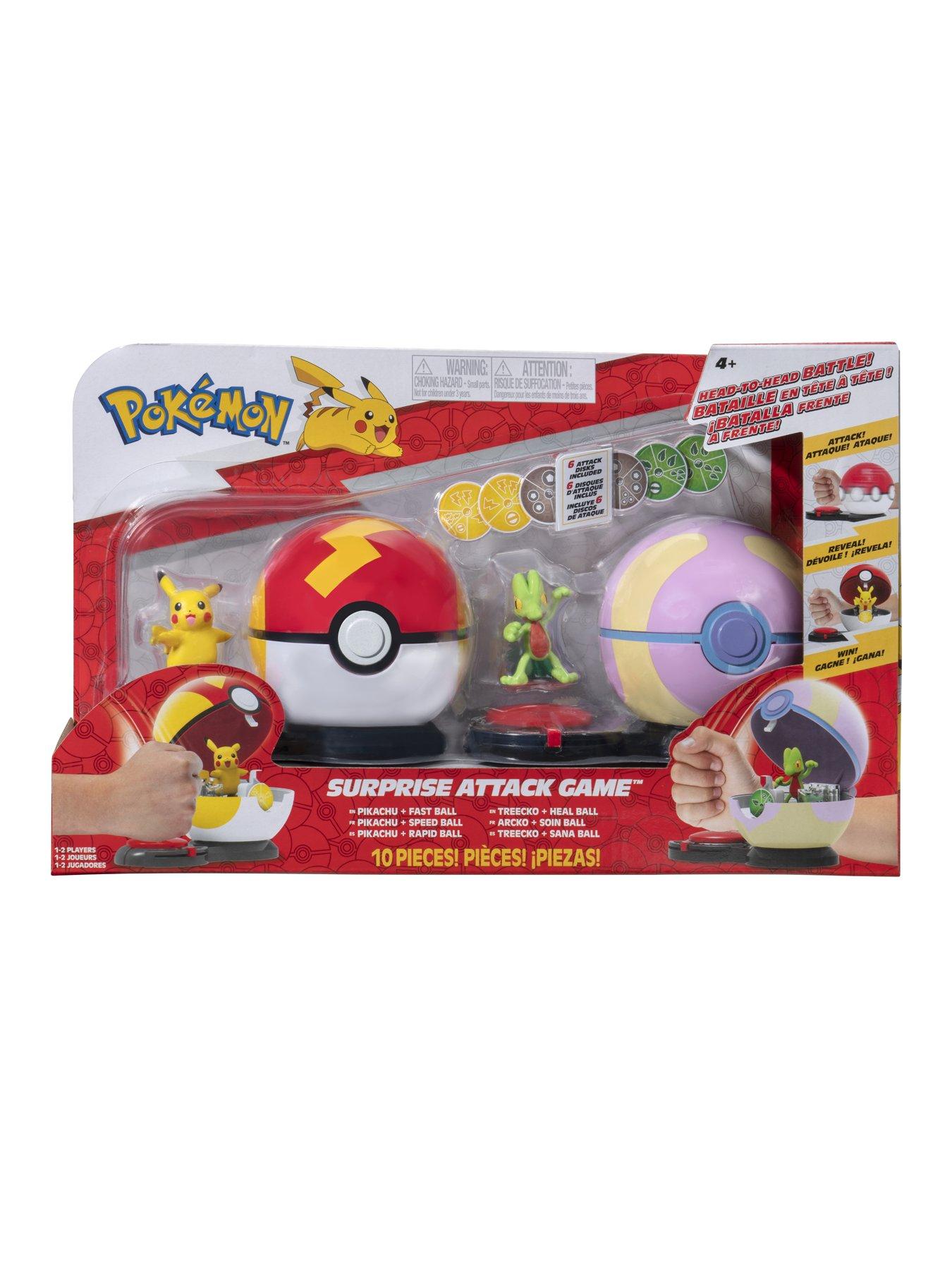 pokemon-pokeacutemon-surprise-attack-game-2-inch-pikachu-with-fast-ball-and-2-inch-treecko-with-heal-ball-plus-six-attack-discsback