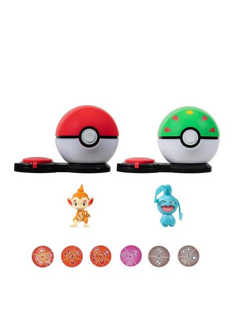 pokemon-pokeacutemon-surprise-attack-game-2-inch-chimchar-with-pokeacute-ball-and-2-inch-wynaut-with-friend-ball-plus-six-attack-discs