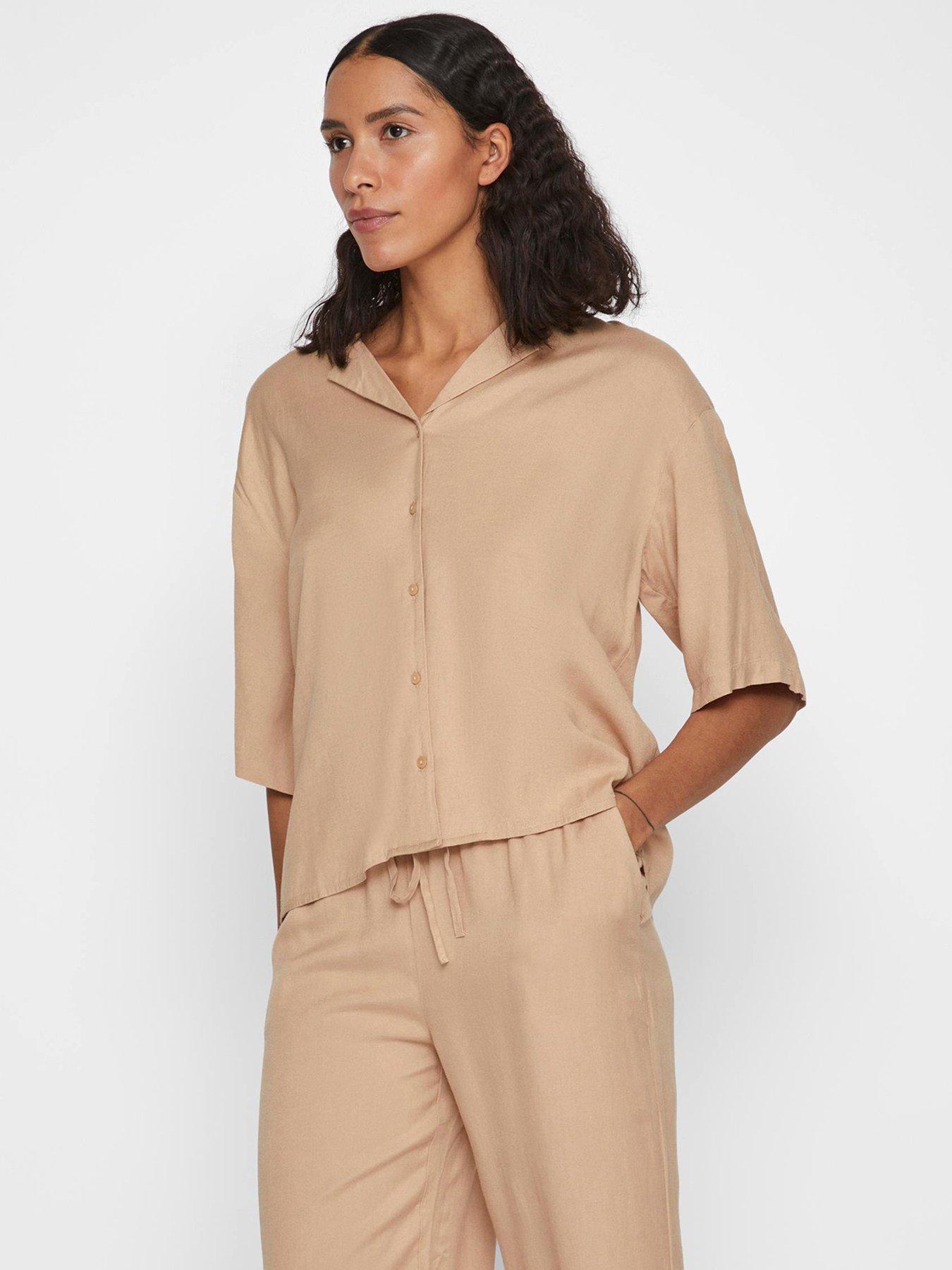 Vila Pricil Short Sleeve Shirt - Beige