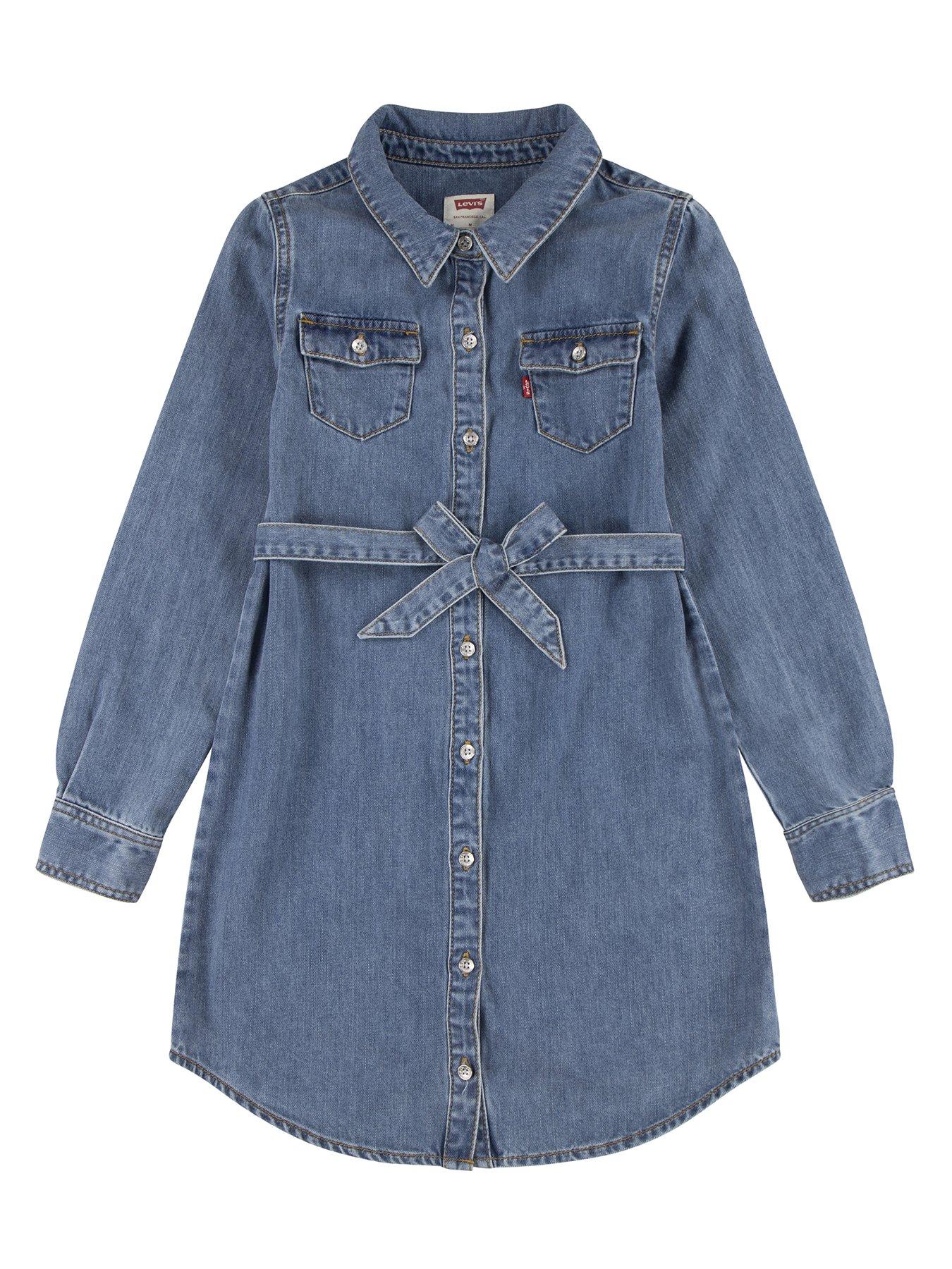 levis-girls-denim-western-shirt-dress--blue