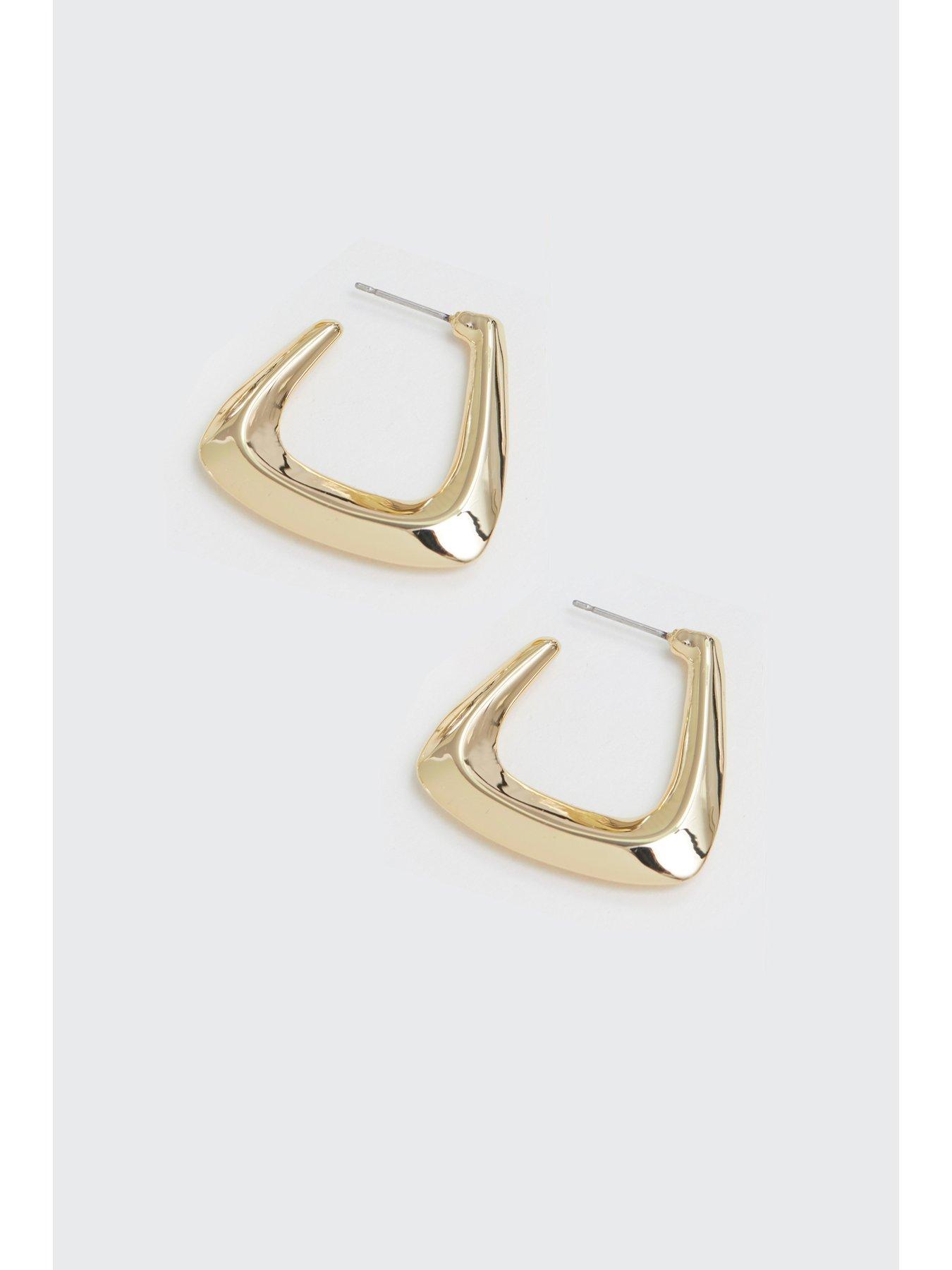 jon-richard-jon-richard-gold-plated-angular-polished-hoop-earringsback