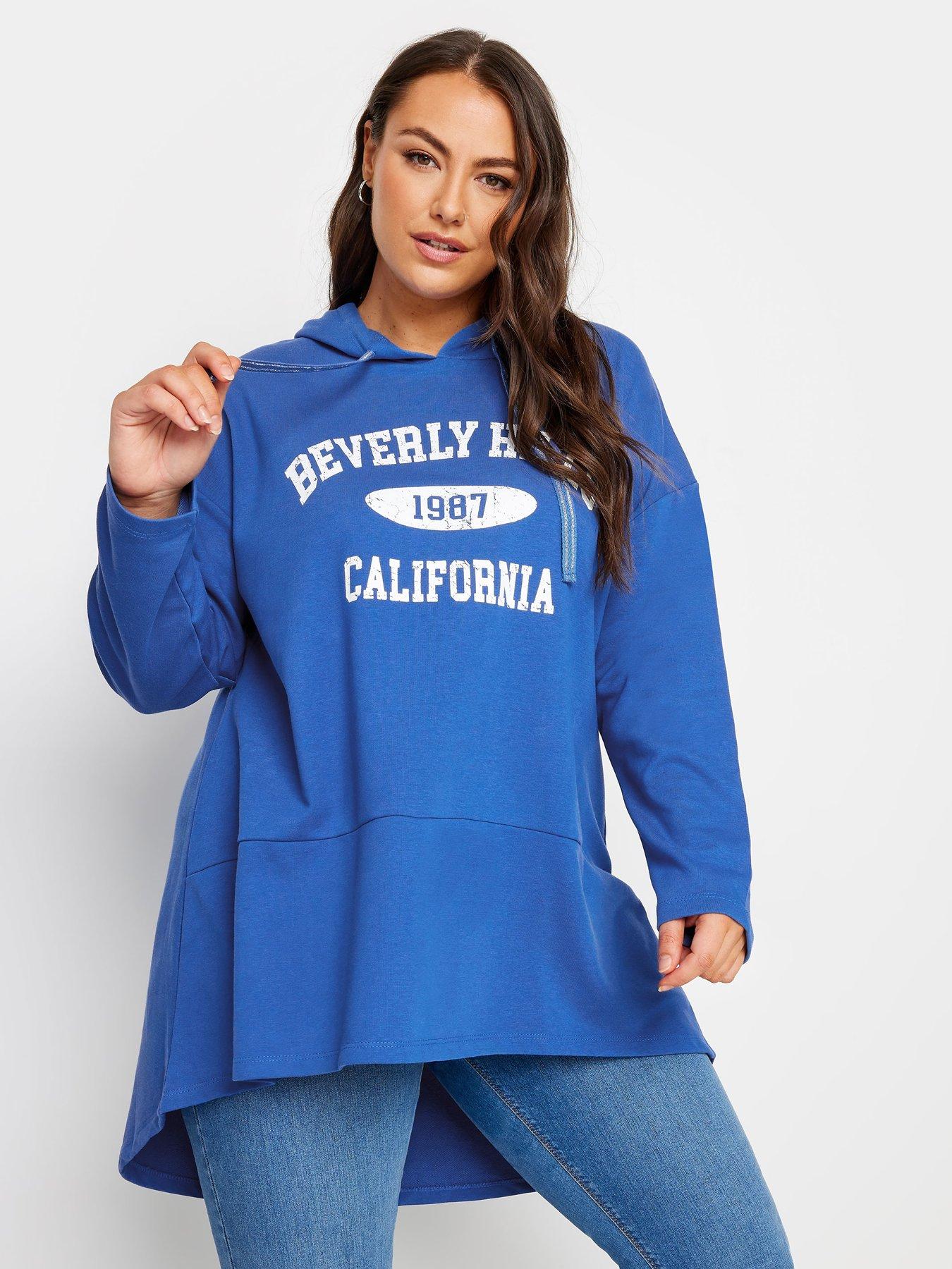 yours-varsity-slogan-longline-hoodie-bluefront