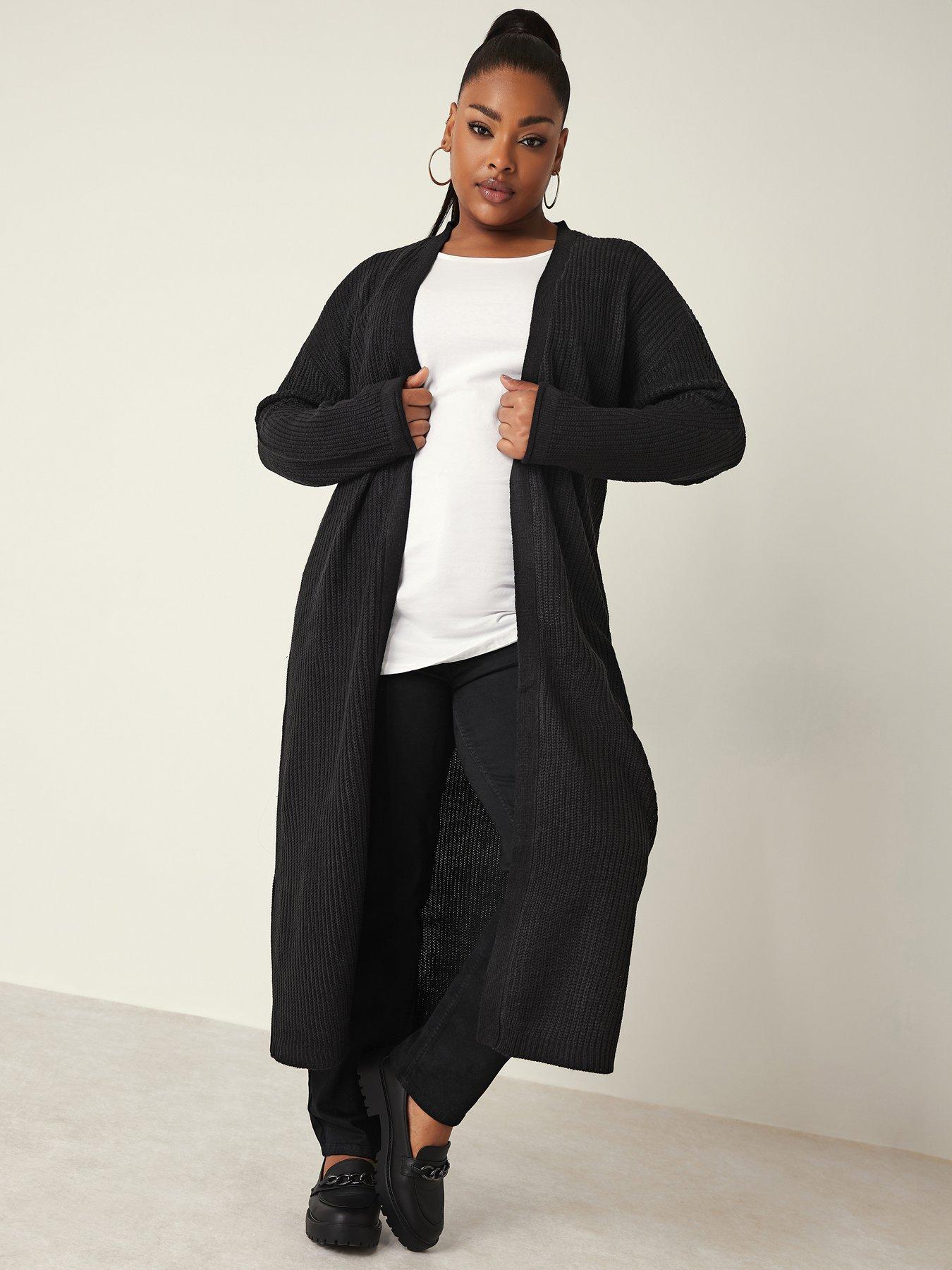 yours-opp-cardigan-maxi-length-blackfront