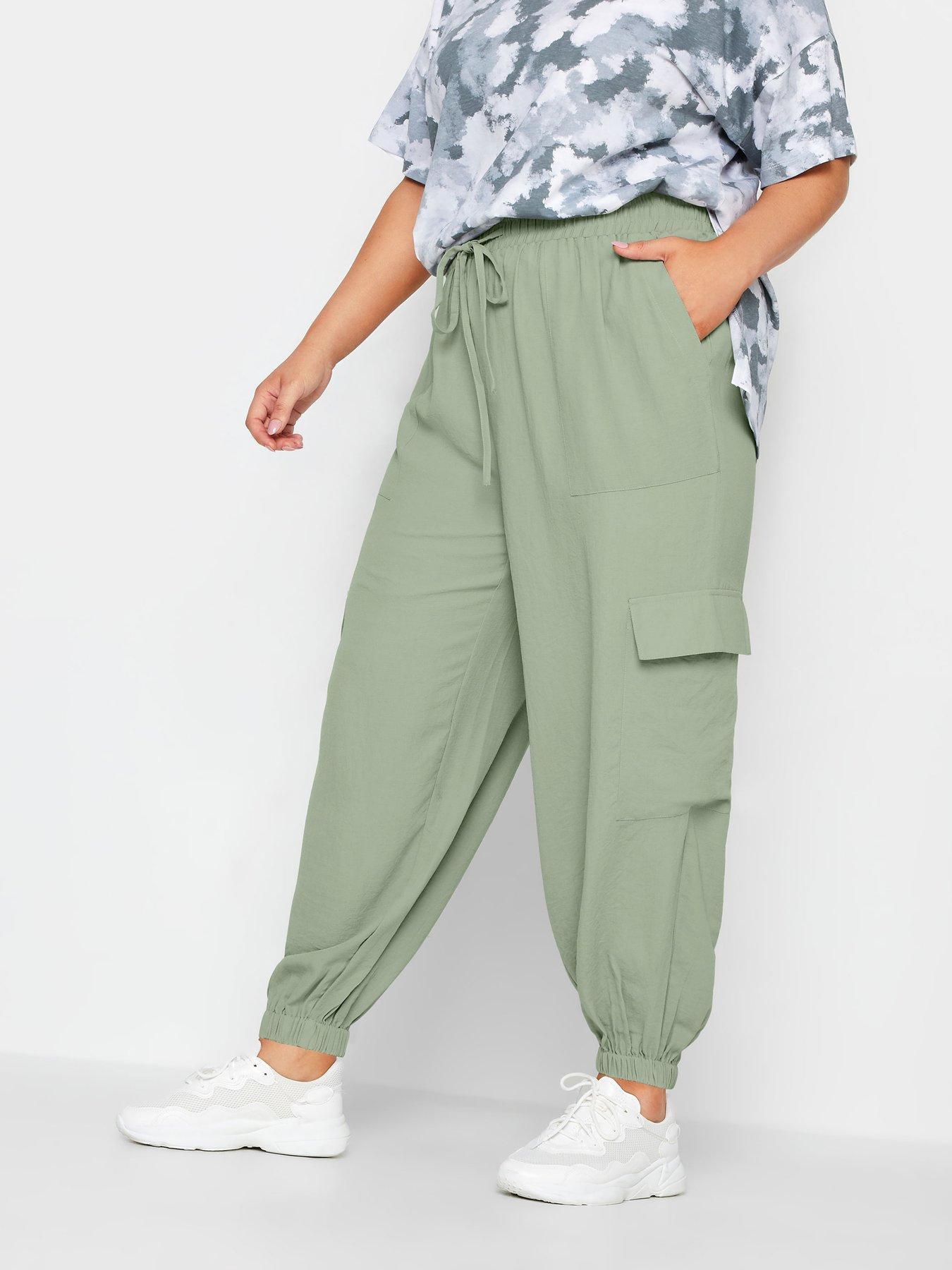 Image 1 of 2 of Yours Yours Smart Woven Joggers Chalky Khaki