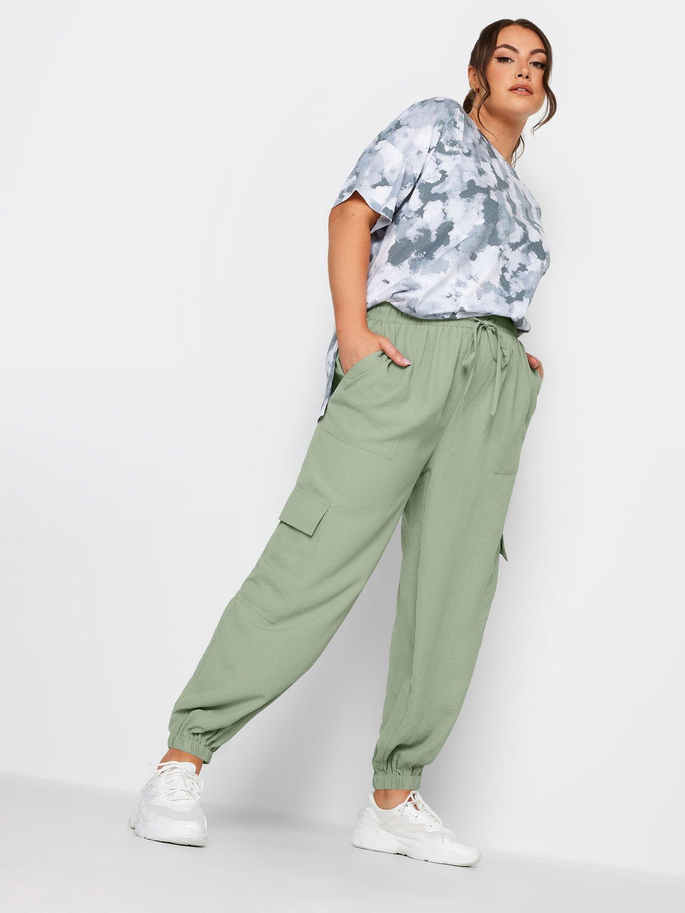 Image 2 of 2 of Yours Yours Smart Woven Joggers Chalky Khaki