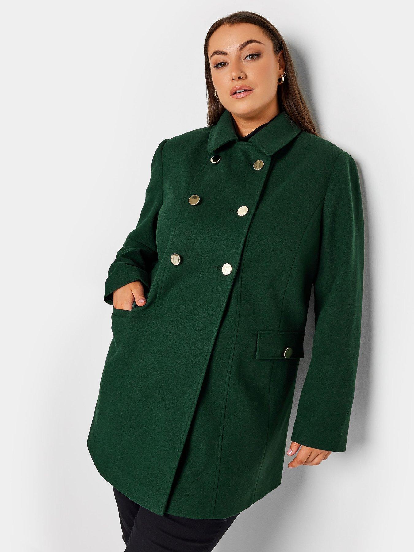 Dark store green peacoat