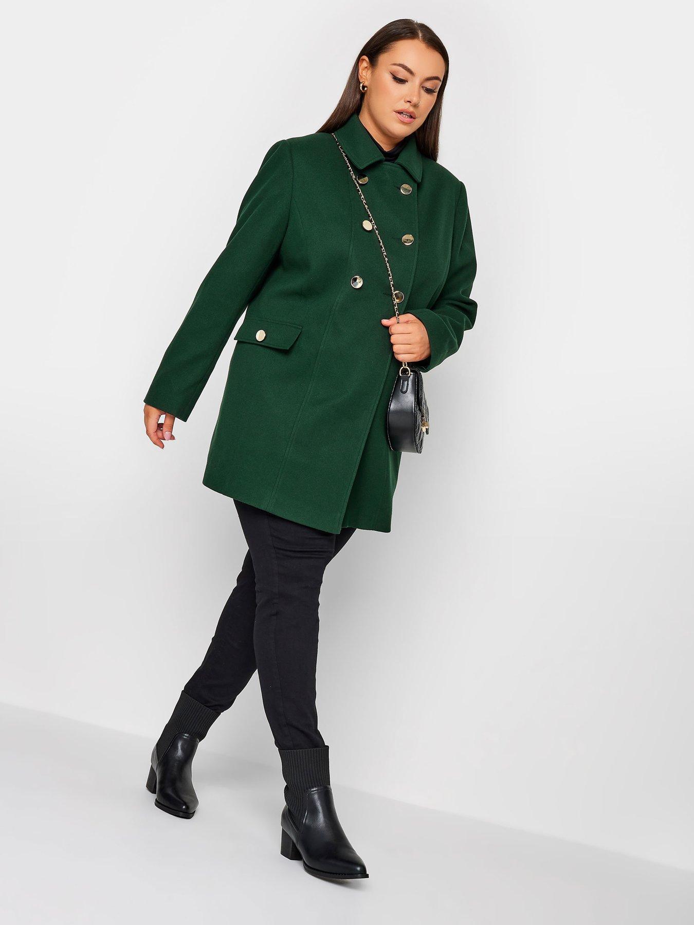 yours-yours-collared-peacoat-forest-greenback