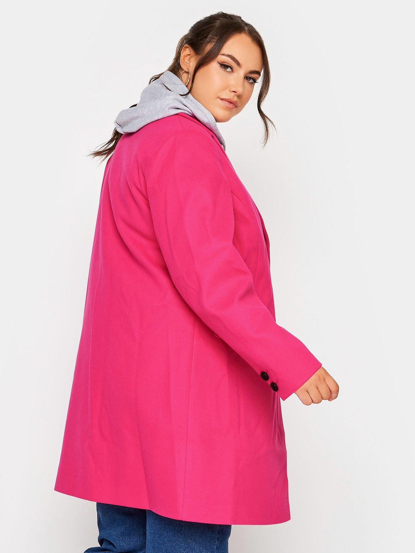 yours-yours-midi-city-coat-pinkstillFront